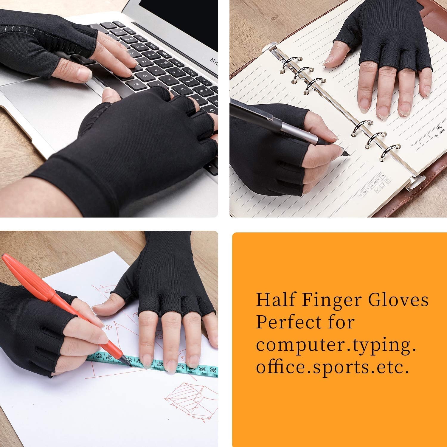 2 Paia Di Guanti In Rame Per Artrite, Guanti A Compressione Per Tendinite Del Polso Per Artrite Reumatoide, Taglia M | Leroy Merlin - Foto 4