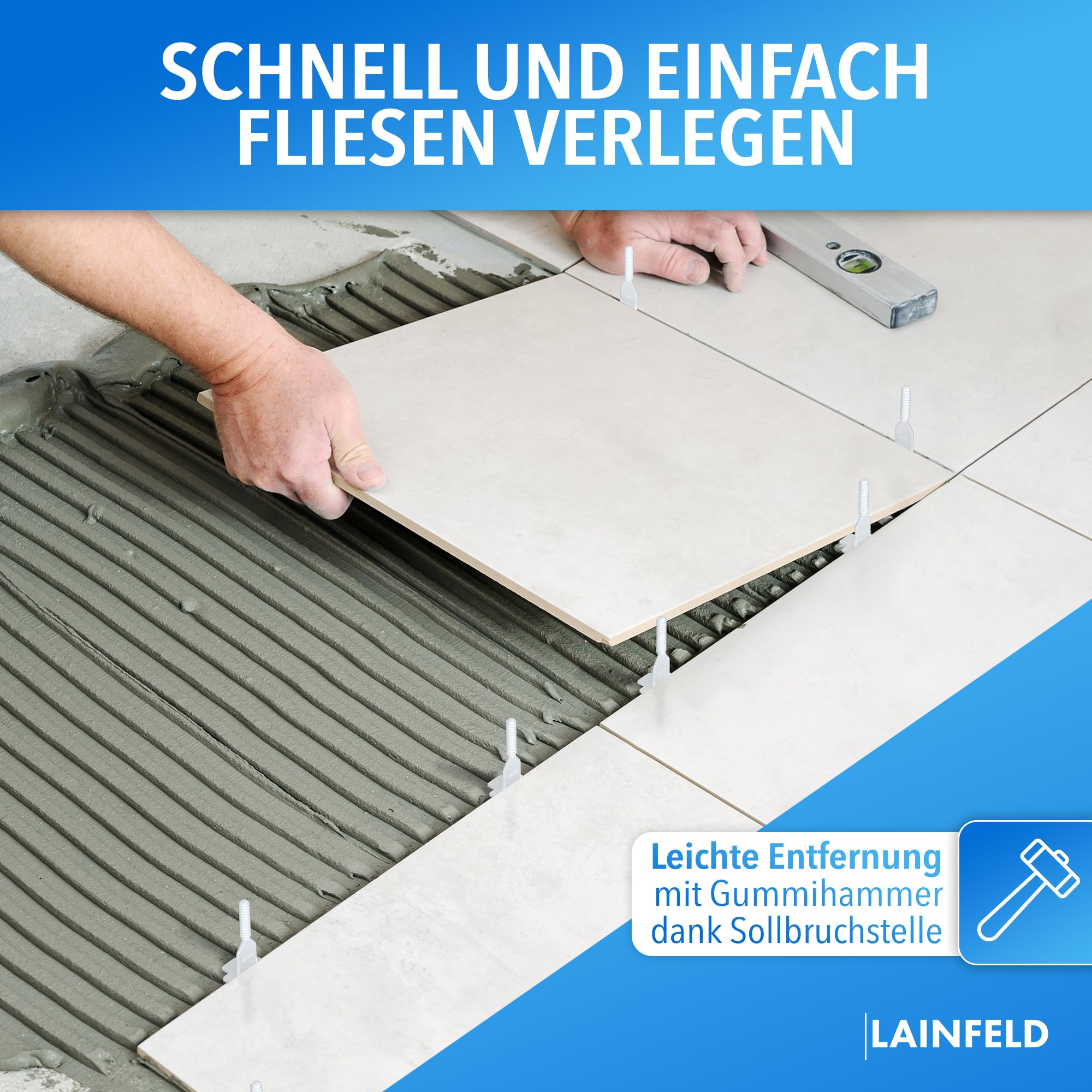 Fliesen Nivelliersystem 500 stk., 2mm Fugenbreite, Abstandshalter zum Fliesen Legen, Fliesenverlegehilfe Fliesenleger Werkzeug Fliesenkreuz 2 mm fliesenkreuze fugenkreuze keile nivelliersystem fliesen