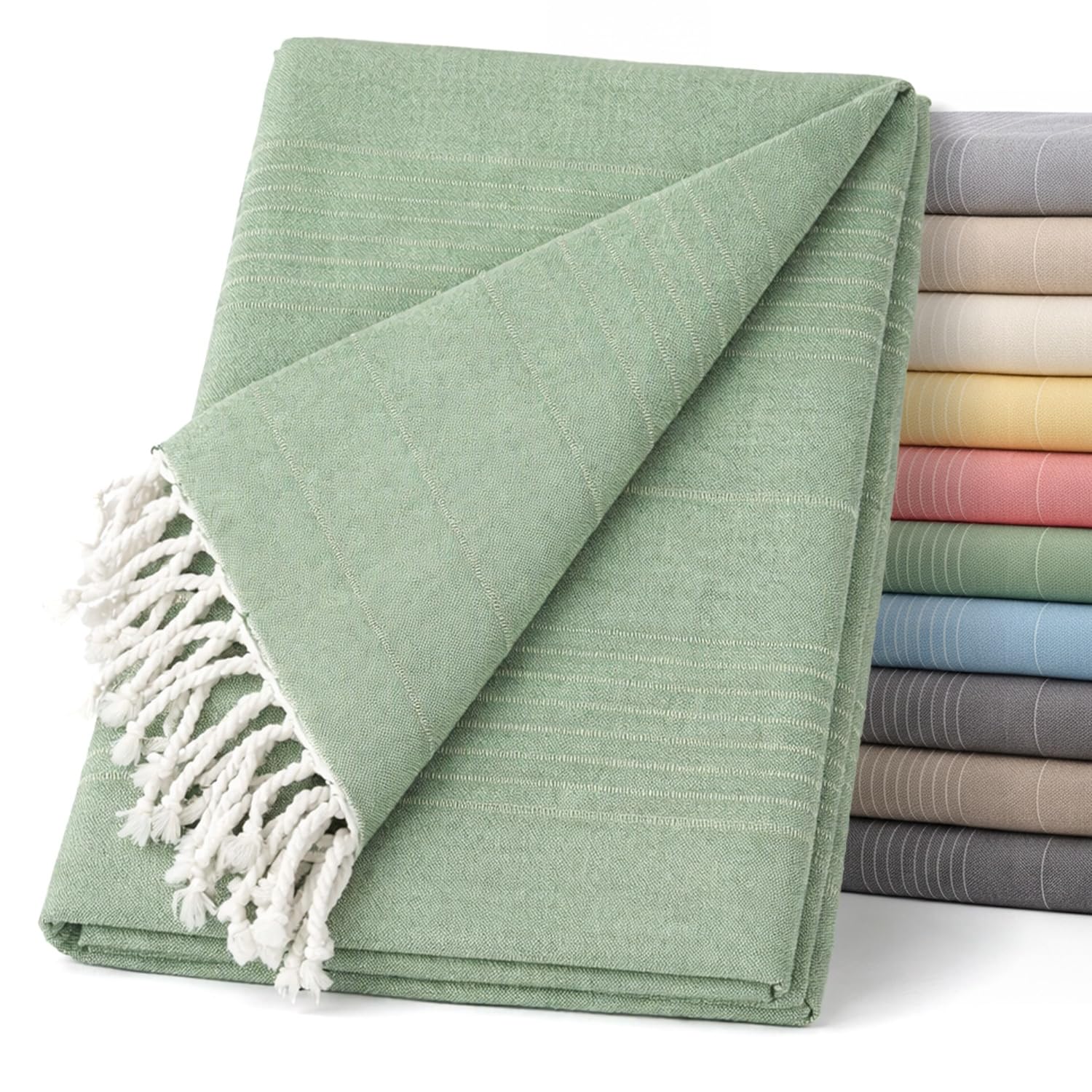 ECOMMERC3 | Foulard Multiusos Tamaño 300X260 Sofá o Cama - Colcha Multiusos Color Verde Cubrecama Decorativas para Sofá y Cama - Jarapa Protector Ligero y Elegante