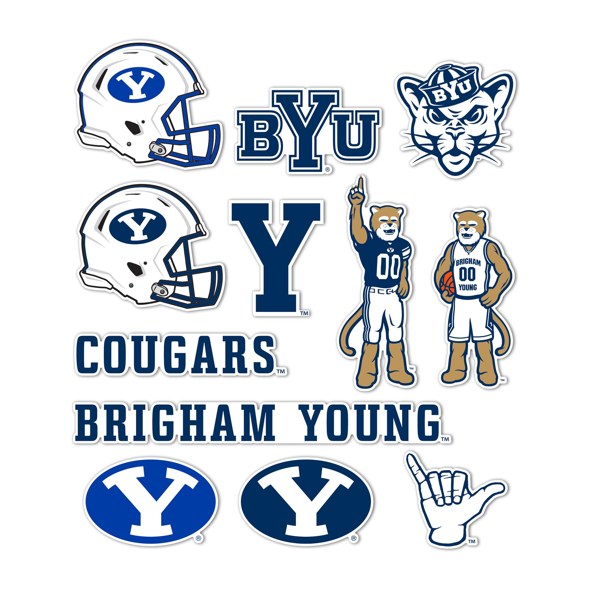 Autocollant en vinyle BYU Cougars Brigham Young University pour gourde et PC
