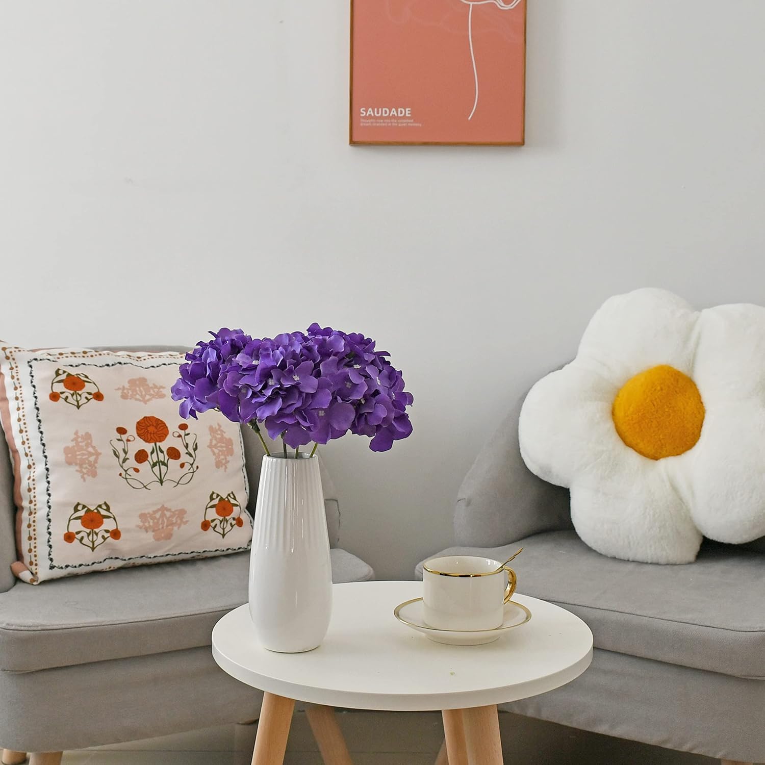 Mandy's 10 Stems Purple Silk Hydrangea Flowers – Artificial Centerpiece for Easter Wedding & Home Decor - Image 6