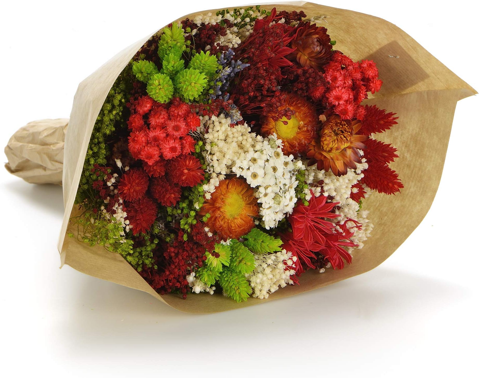 Bouquet-Fantasy- Sanremo Dried Flowers from The Riviera dei Fiori .Italy (red)
