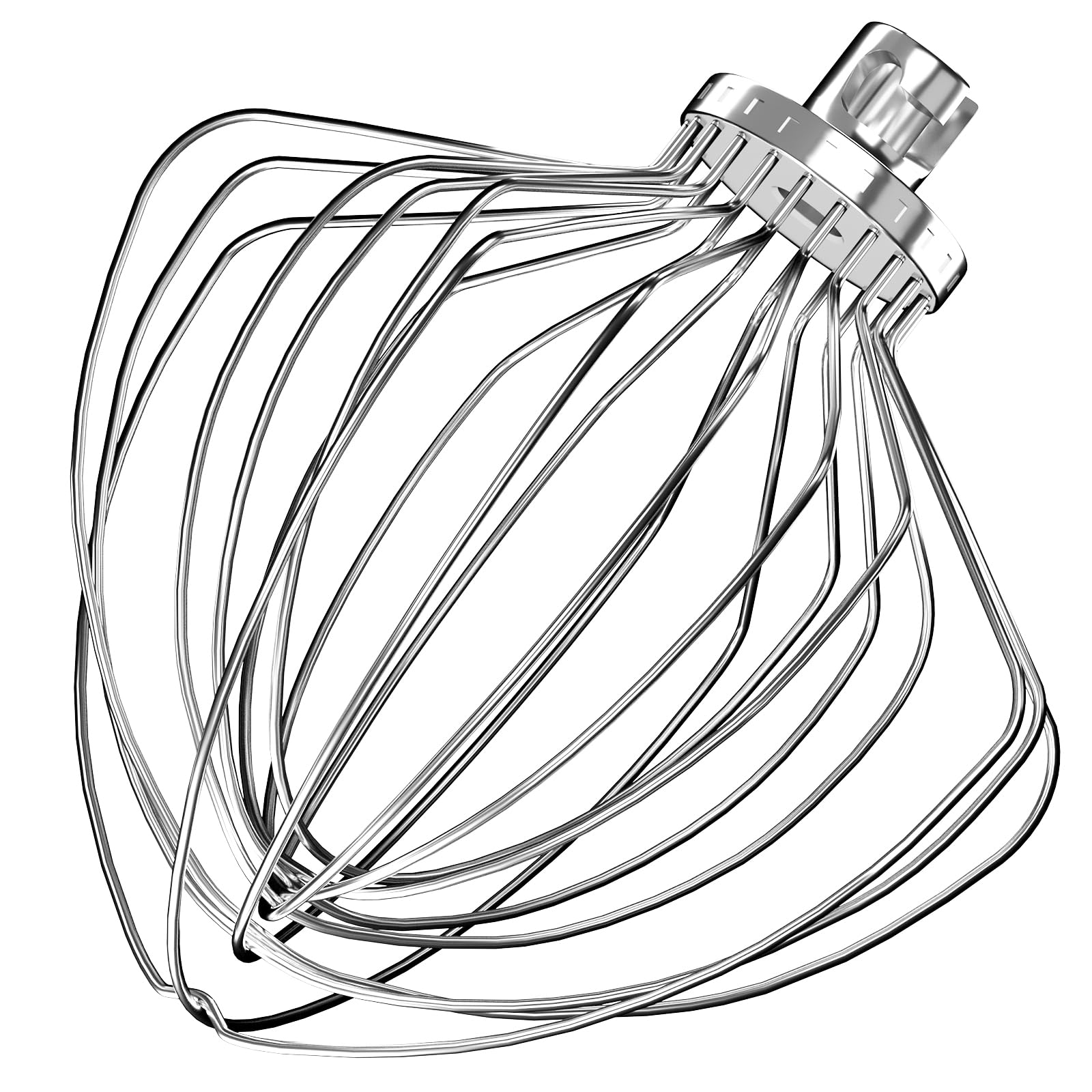 KN211WW Stainless Steel 11-Wire Whip Attachment for KitchenAid Bowl-Lift Mixer 7 Quart Bowl, Stainless Steel Whisk Replacement for Kitchen Aid Mixer, Dishwasher Safe, Egg Heavy Cream Beater.