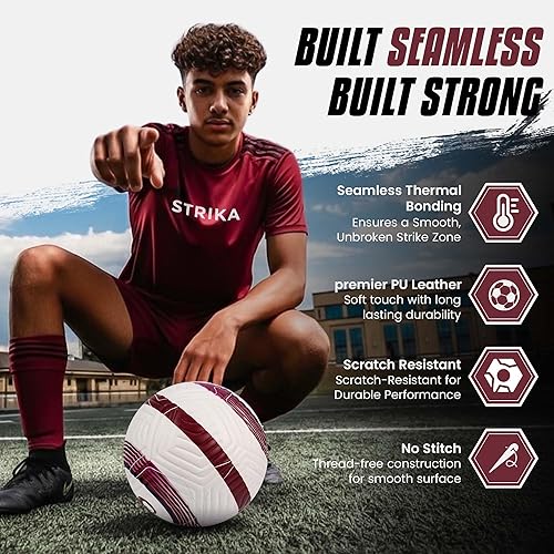 Miniatura 2 de STRIKA Balón de fútbol de calidad profesional Legacy | Material de piel sintética | Resistente al agua | Sin hilos | Juego en todas las superficies