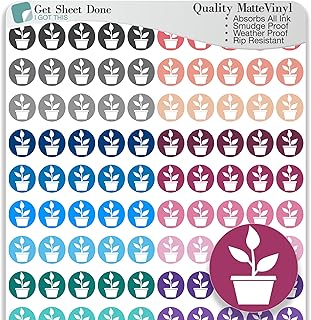 Plant Planner Stickers / 110 Dot Icon Vinyl Stickers (1/3”) / Water Plan...