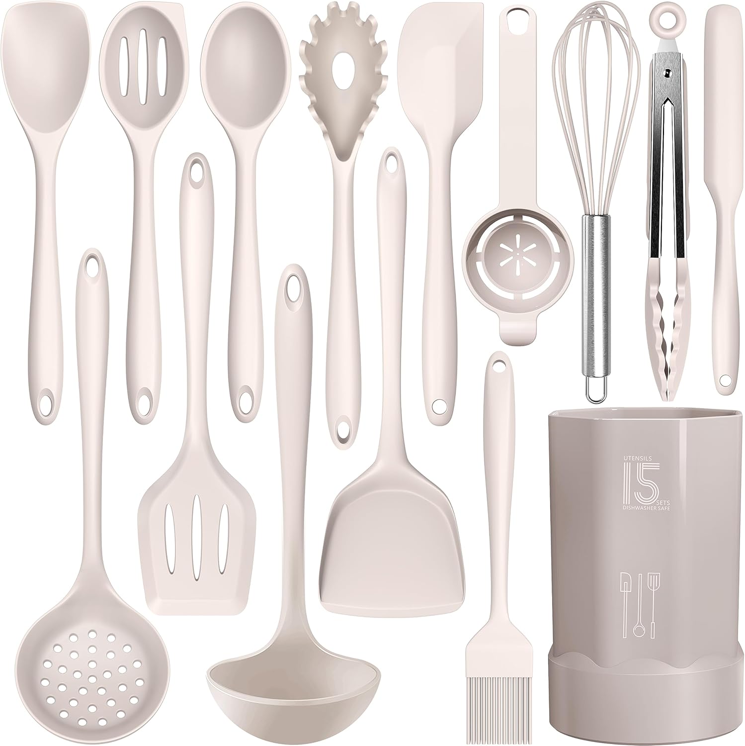 Silicone Cooking Utensils Set - 446°F Heat Resistant Kitchen Utensils