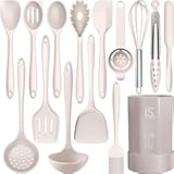 Silicone Cooking Utensils Set - 446°F Heat Resistant Kitchen Utensils&comma;Turner Tongs&comma;Spatula&comma;Spoon&comma;Brush&comma;Whisk&comma;Kitchen Utensil Gadgets Tools Set for Nonstick Cookware&comma;Dishwasher Safe &lpar;BPA Free&rpar;
