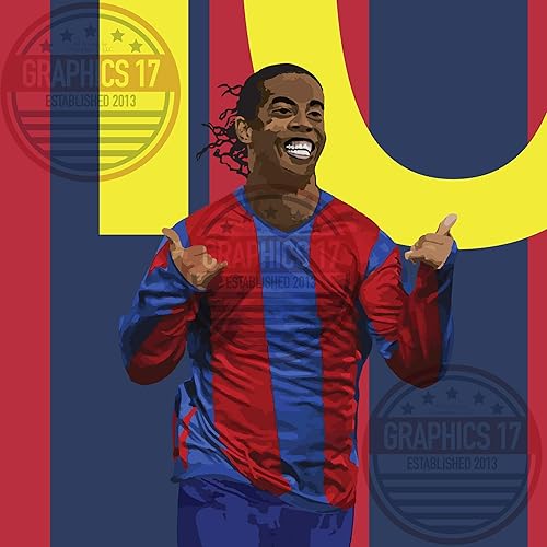 Miniatura 4 de Ronaldinho - Póster de fútbol de Barcelona - Impresión de fútbol sin marco - Decoración de fútbol - Póster de fútbol brasileño - Graphics 17 - Arte