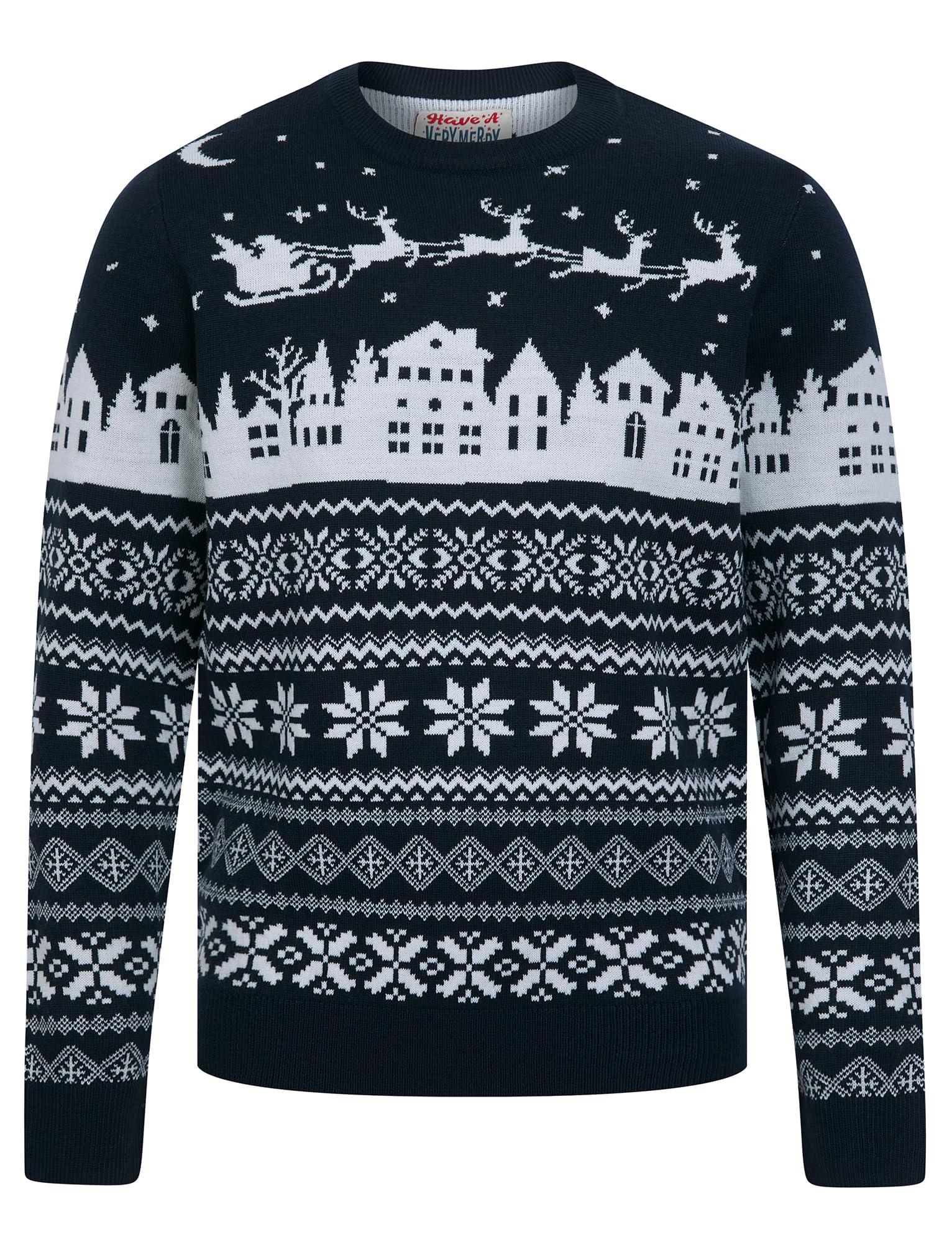 Tokyo Laundry Merry Christmas Men's Nordic Fair Isle Style Knitted Xmas Jumper