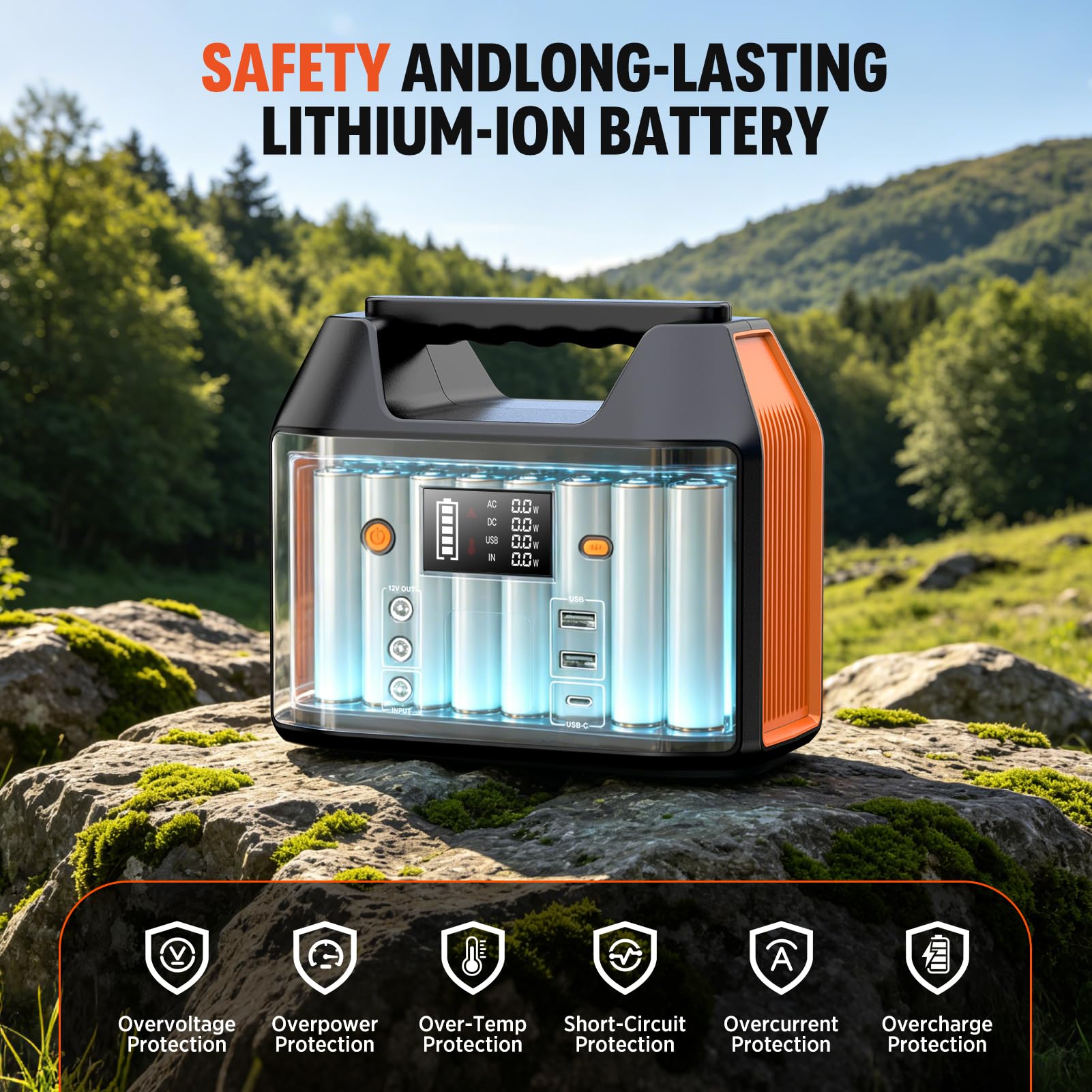 SinKeu Estación de energía portátil, generador solar de 97.68 Wh, batería de respaldo de electricidad de 230 V/150 W salida de CA con panel solar de 40 W para camping, emergencia, fuera de la red, al