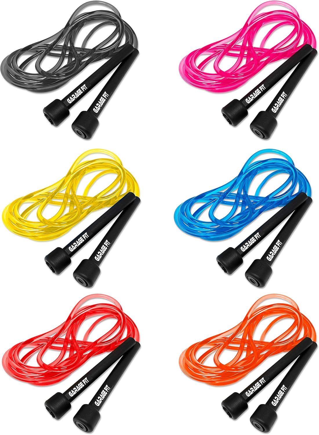 Garage Fit 9' Adjustable PVC Jump Rope for Cardio Fitness - Versatile Jump Rope for Both Kids and Adults - Great Jump Rope for Exercise (Bundle of all six colors) : Sports & Outdoors