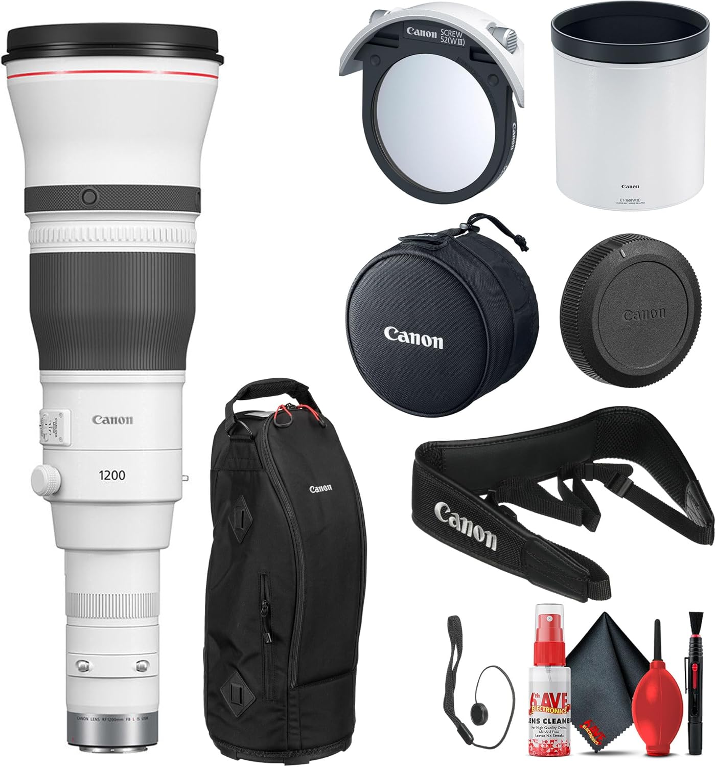 Canon RF 1200mm f/8 L is USM Lens (5056C002) + Cap Keeper + Cleaning Kit (Renewed)