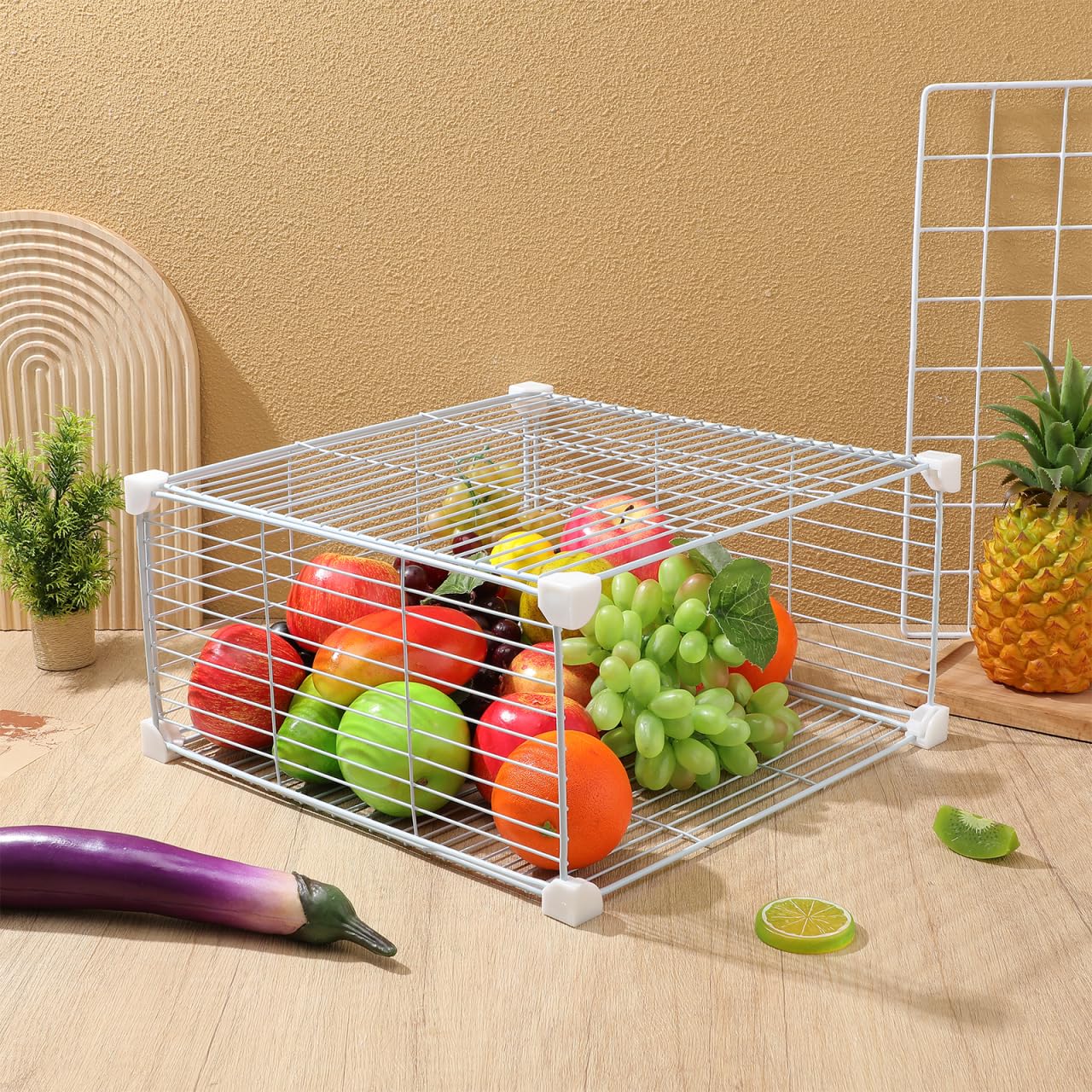 Gatuida Gefrierschrank-Organizer Draht-Gefrierkörbe Für Aufrechte Gefrierschränke Kühlschrank-Organizer-Behälter Für Tiefkühlkost Snacks Gemüse Obst Speisekammer 13.78X13.78X7.48 Zoll