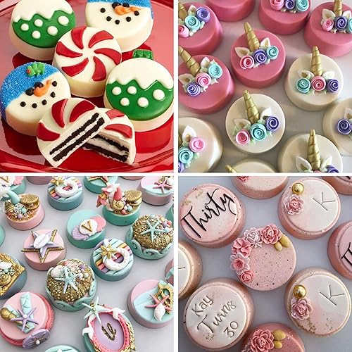 Miniatura 3 de Sidosir 2 moldes de silicona para galletas Oreo de chocolate, cilindro redondo de 7 cavidades, moldes de cubierta de chocolate Oreo para dulces,