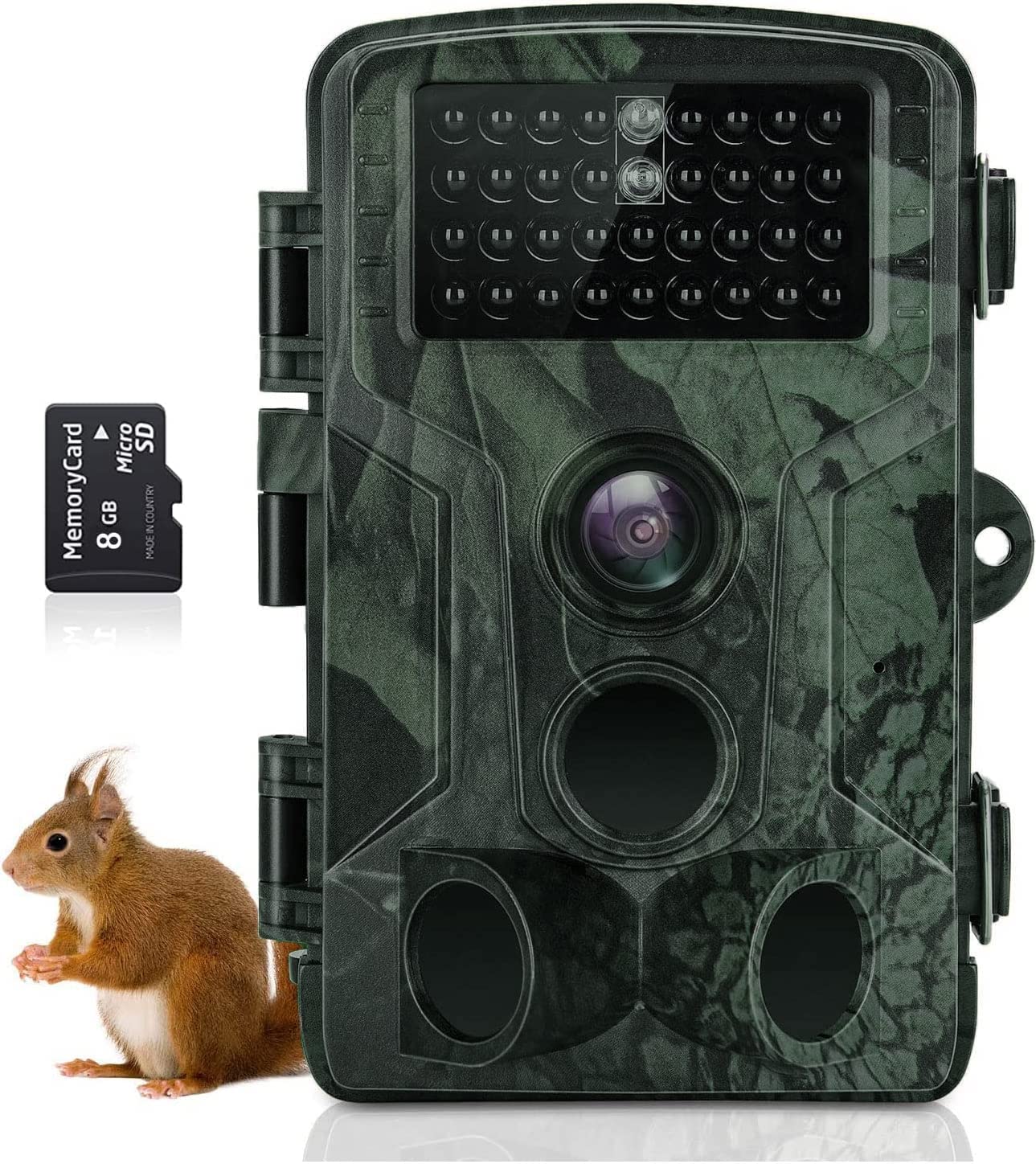 SUNTEKCAM Fototrappola Fotocamera Caccia 50MP 4K, Fototrappole IP66 Impermeabile, Grandangolare 120 ° Fototrappola Infrarossi Invisibili con SD da 32 GB