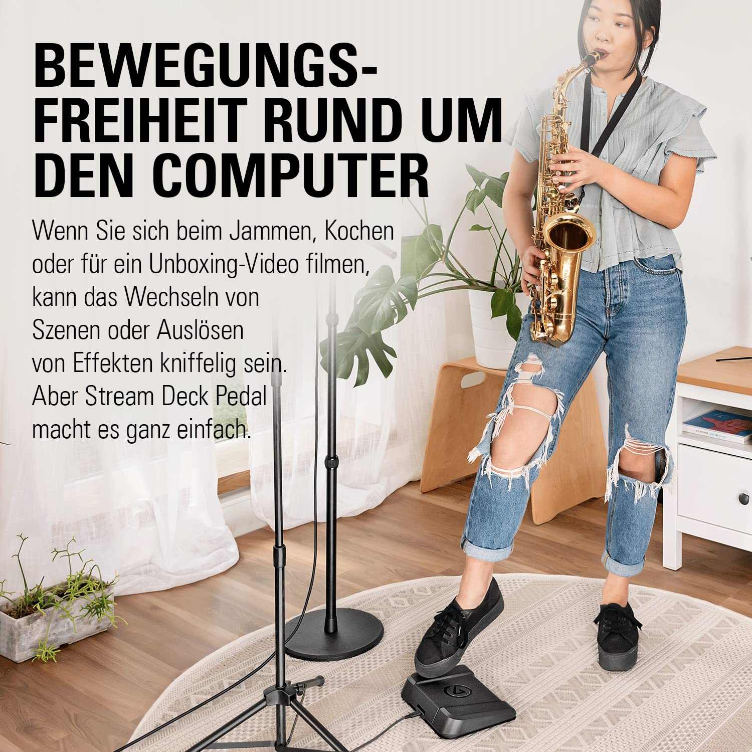 Elgato Stream Deck Pedal – Freihand-Studio-Controller, 3 Makro-Fußpedale, für Mac und PC