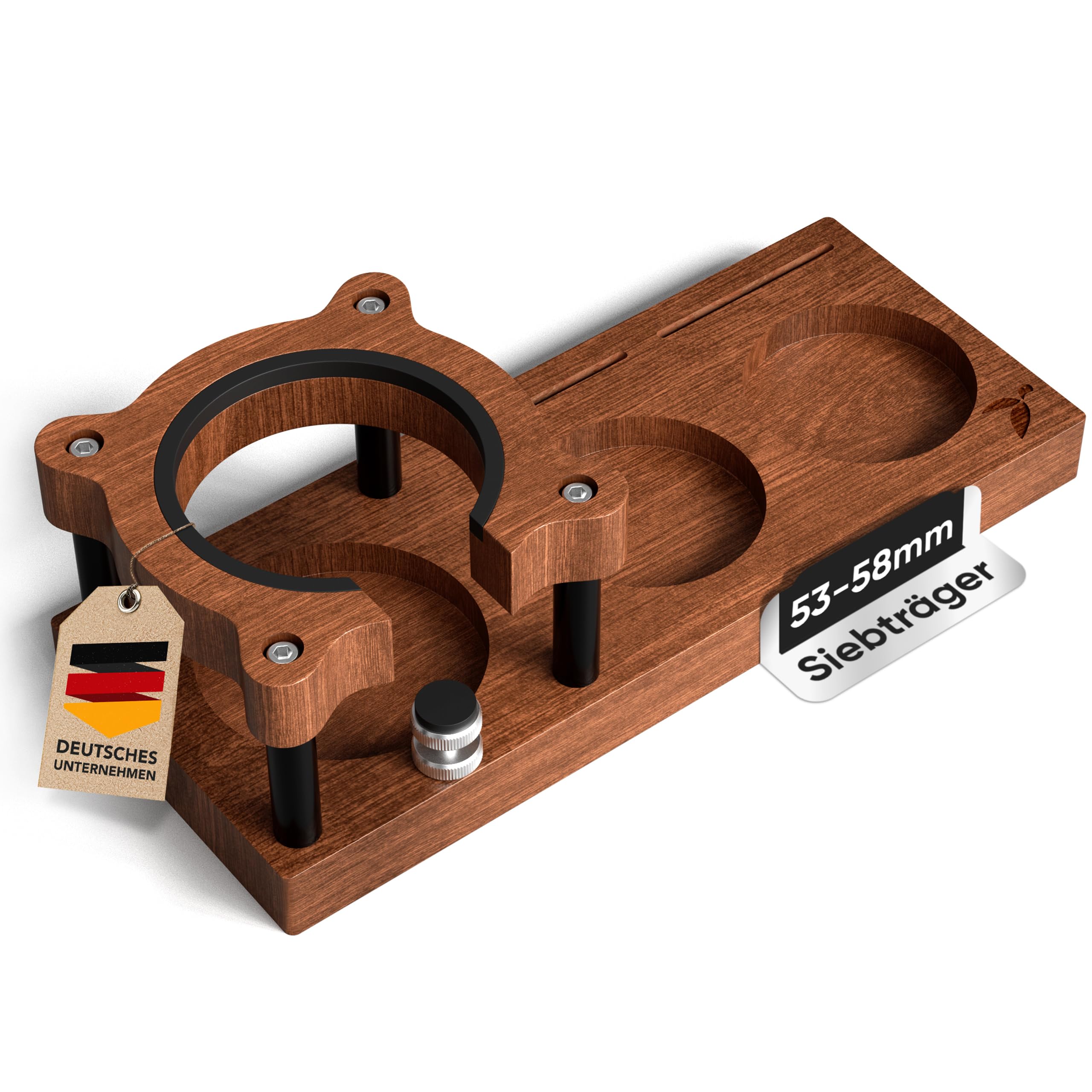 mahona Tamper Station 58 mm, 54 mm, 53 mm - Espresso Tamper Station - Tamping Station - Siebträger Barista Tamperstation - Espresso Station - Temper Station - Temper Station (Wood)