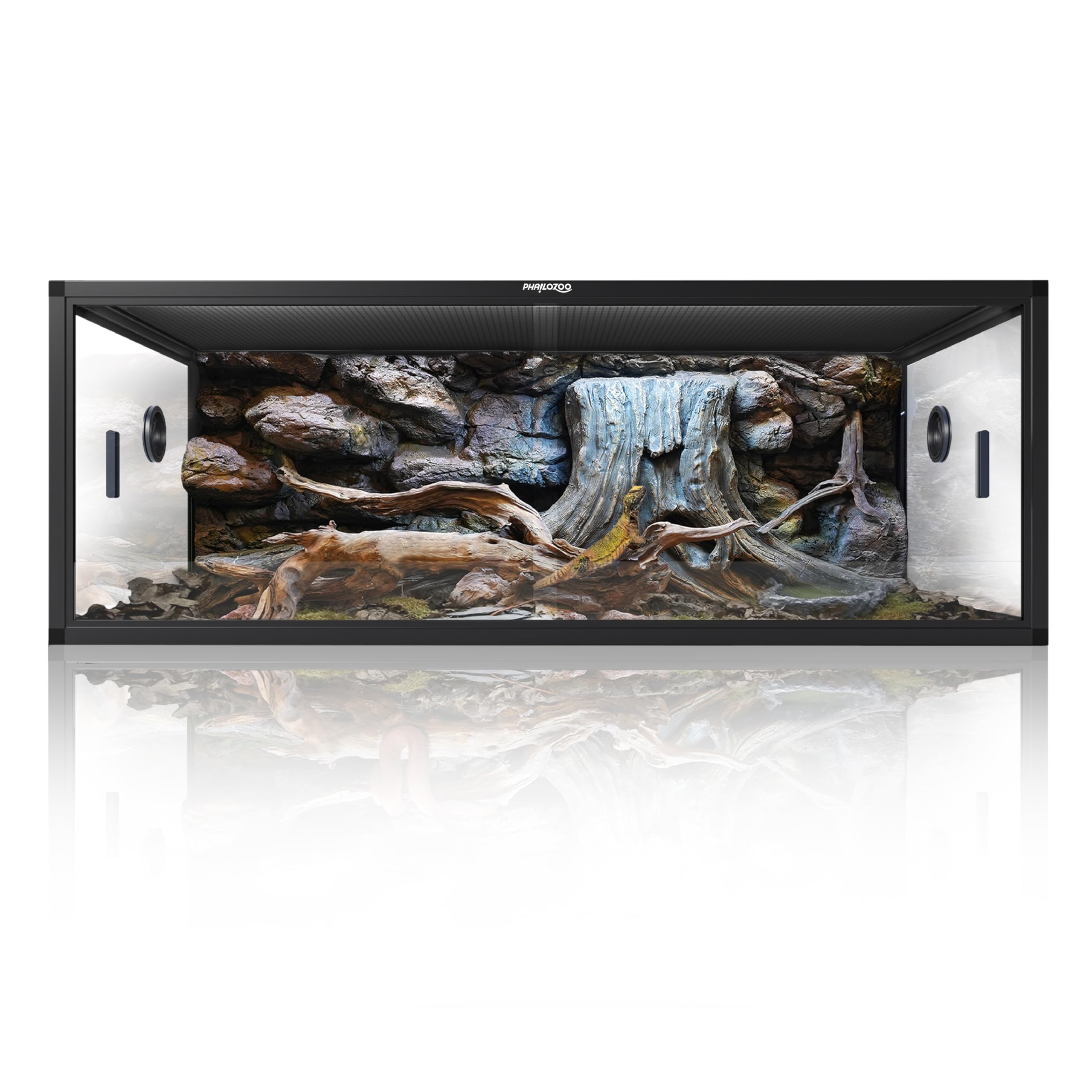 85 Gallon Reptile Tank, Front Opening Snake Tank for Easy Maintenance, Reptile Enclosure with Top Screen Ventilation 48''x24''x18''