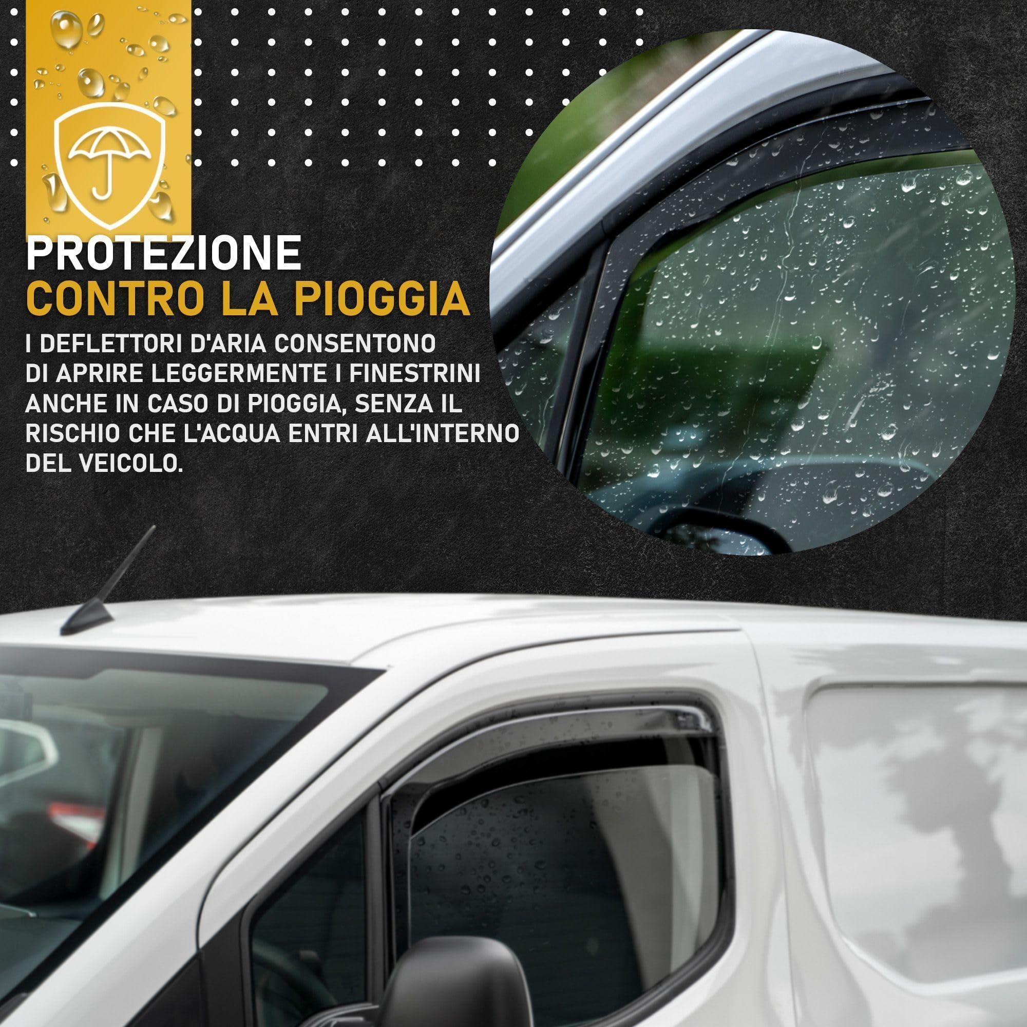 HEKO | Compatibile con Volvo FH Aero 2024+; Deflettori per Vetri Laterali; Anteriori; 2 pz; Deflettori d’Aria Antipioggia, Antiturbo, Oscurati, Aerodinamici; Installazione Rapida e Semplice