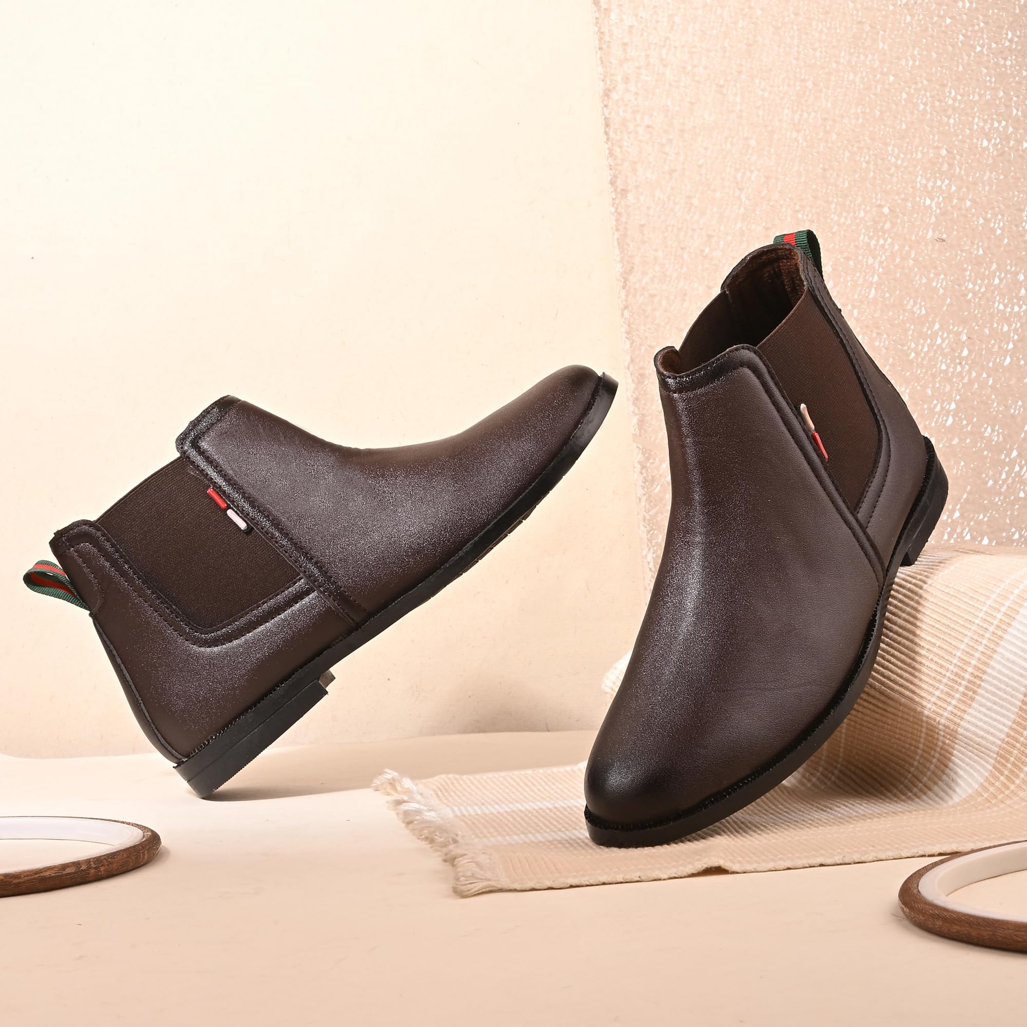 shoe island Men's Black Leather Chelsea Boots | Stylish Slip-On Ankle Length Formal & Casual Shoes for Men-picture-11