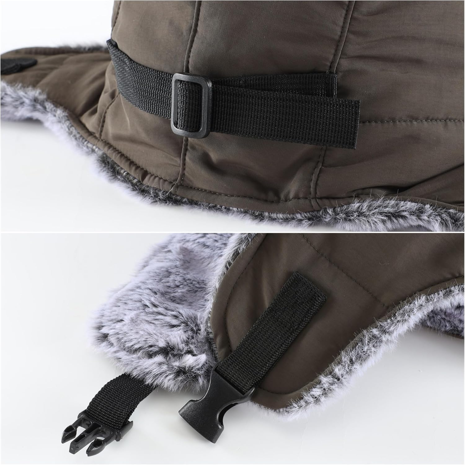 Connectyle Men's Trapper Hat with Ear Flaps Winter Warm Hat Windproof, Water Repellent, Reflective, Faux Fur Fully Lined - Image 5