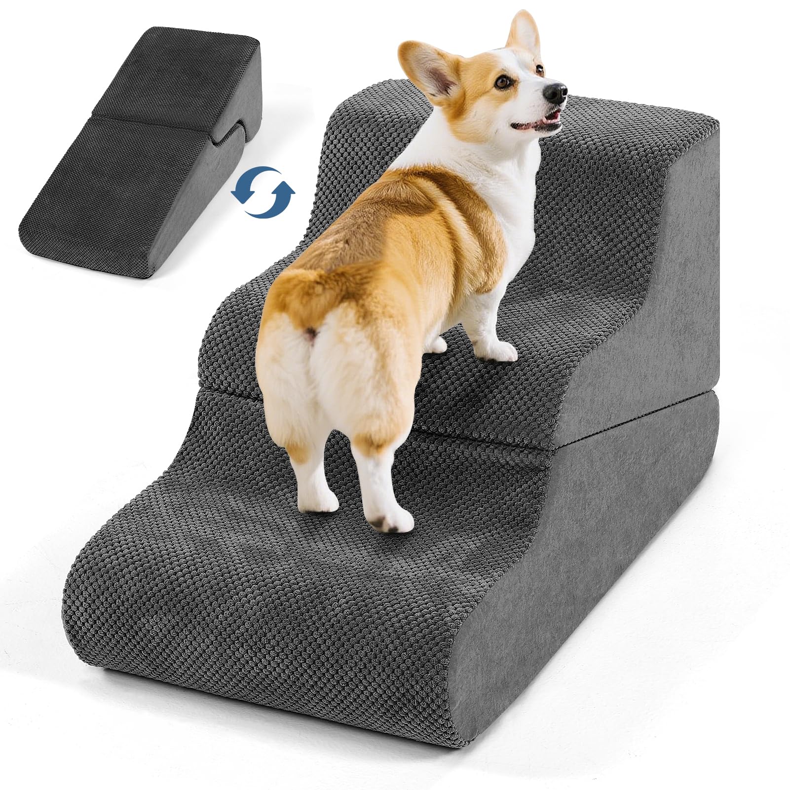 Hondentrap voor het bed, antislip trappen voor kleine huisdieren, 4 treden puppy's, huisladder, voor hoog bed, bank, speelruimte, kleine, middelgrote en katten en honden