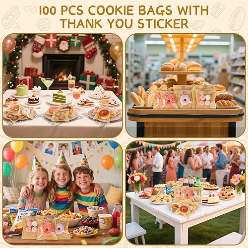 Miniatura 27 de SUREHOME Bolsas para barra de pretzel, 100 bolsas de pretzels de 2 x 8 pulgadas, bolsas individuales transparentes resellables y autosellables