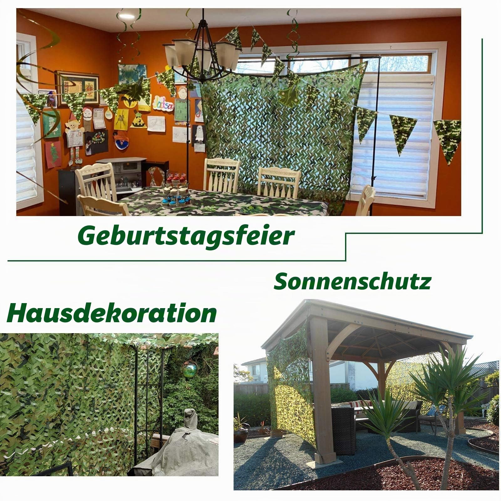 Sposuit Tarnnetz, Tarnnetz, 3 x 3 m, 3 x 6 m, Oxford-Gewebe, Tarnnetze, Militärüberschuss, Jagdrollo für Hirschständer, Partyzubehör, Dekorationen