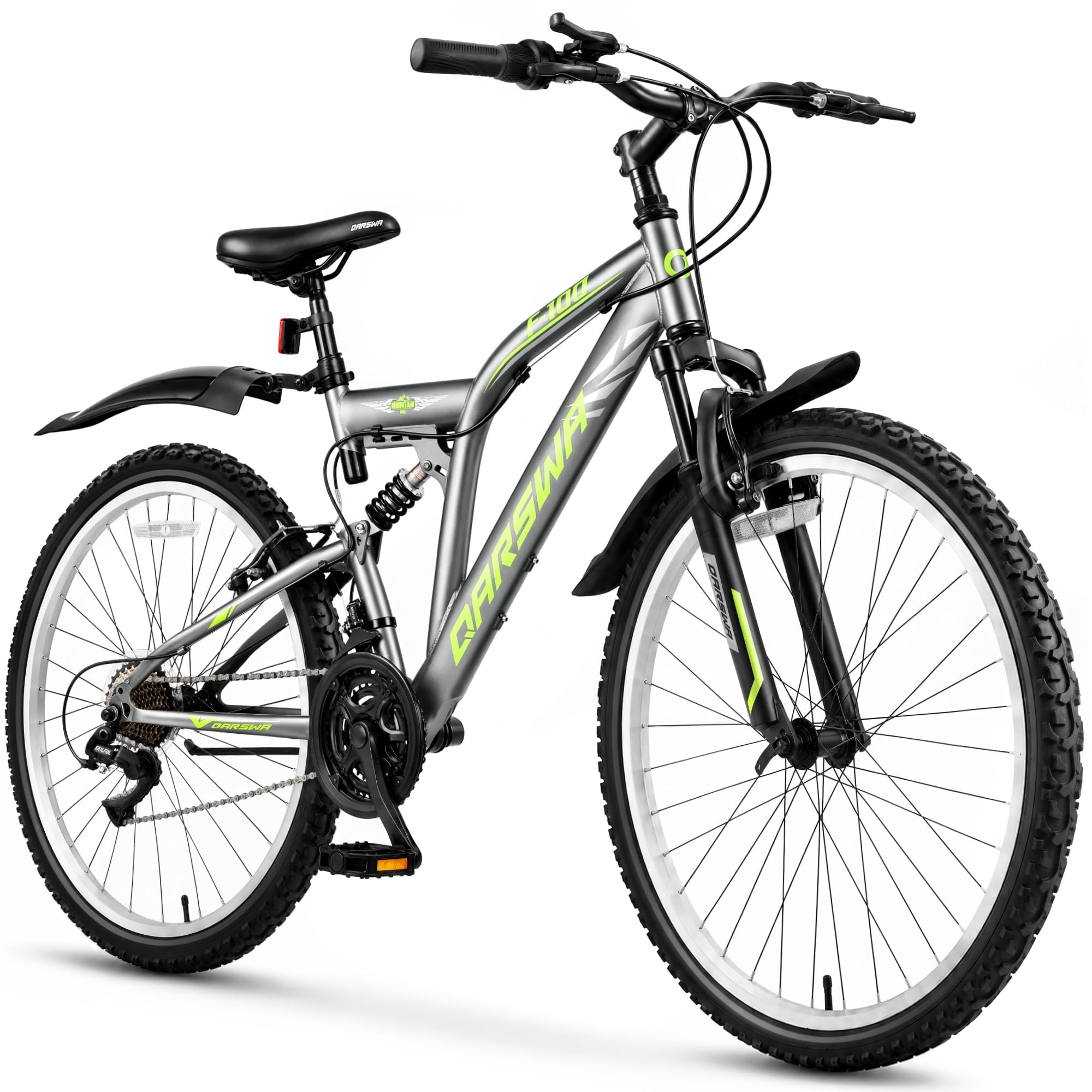 QARSWA Silver Full Suspension Mountain Bike