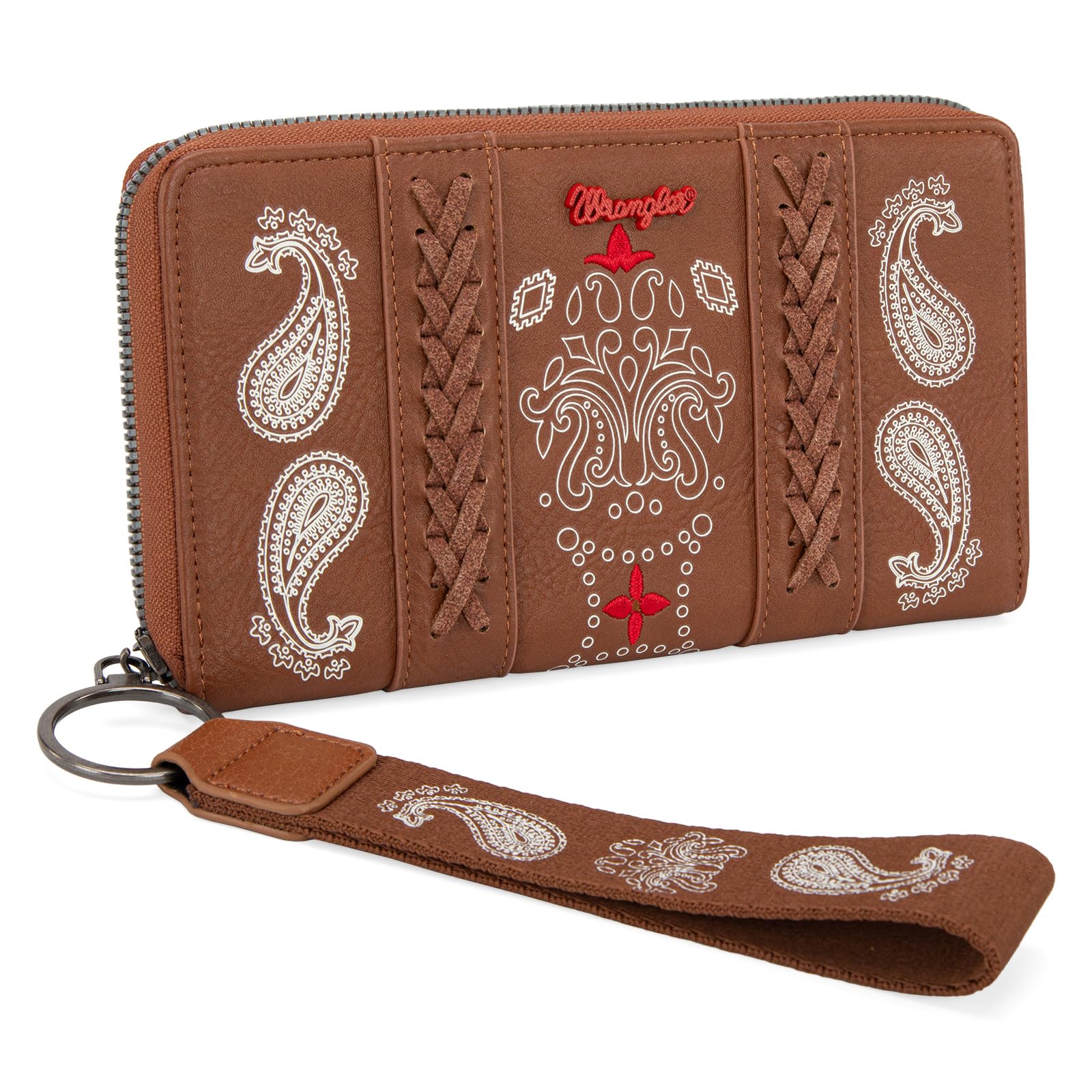 Montana West Wrangler Kartenetui Damen - Boho Azteken Design Mit Kette & Karabinerhaken
