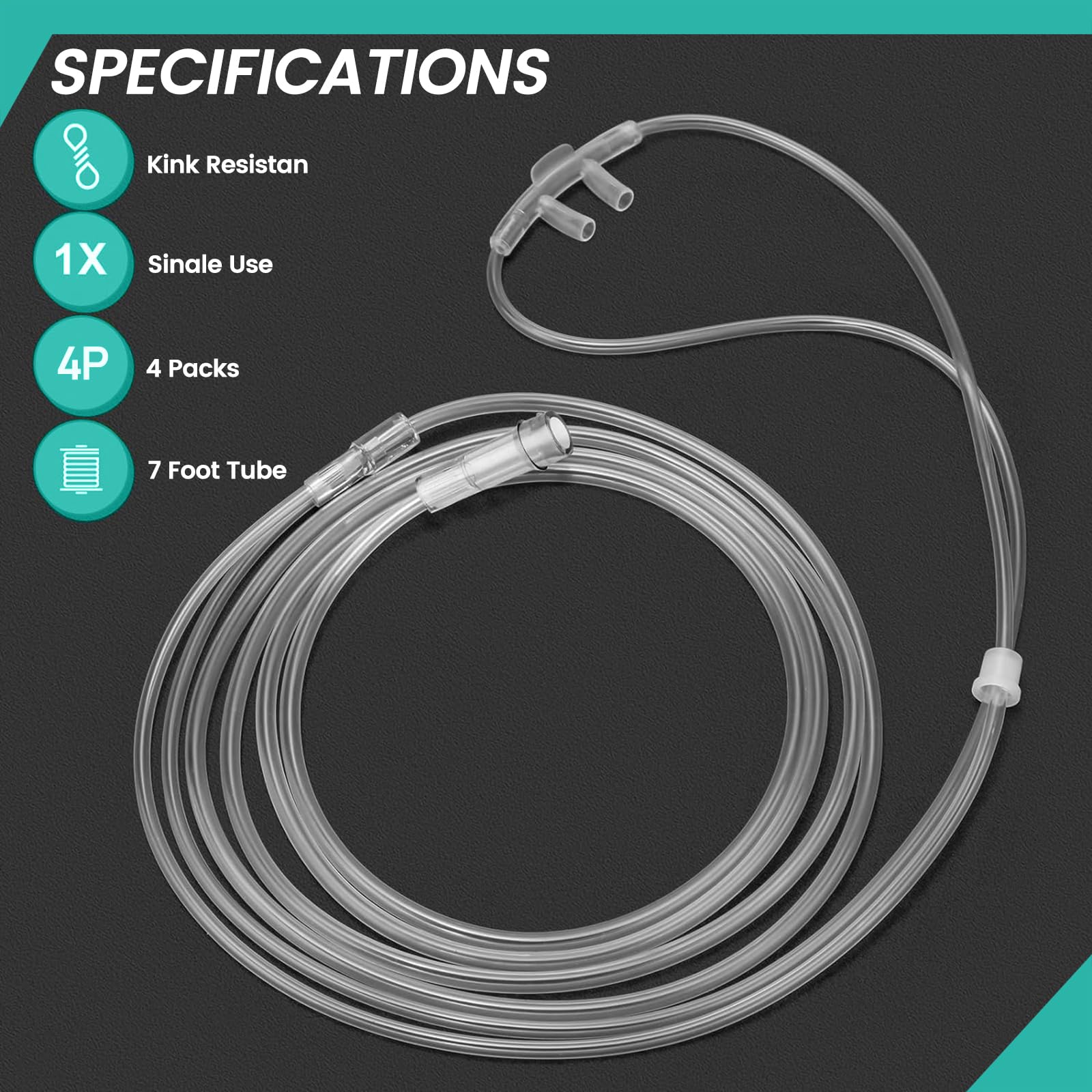 5 Packs Home Oxygen Machine Tubing 16.4ft Clear Soft