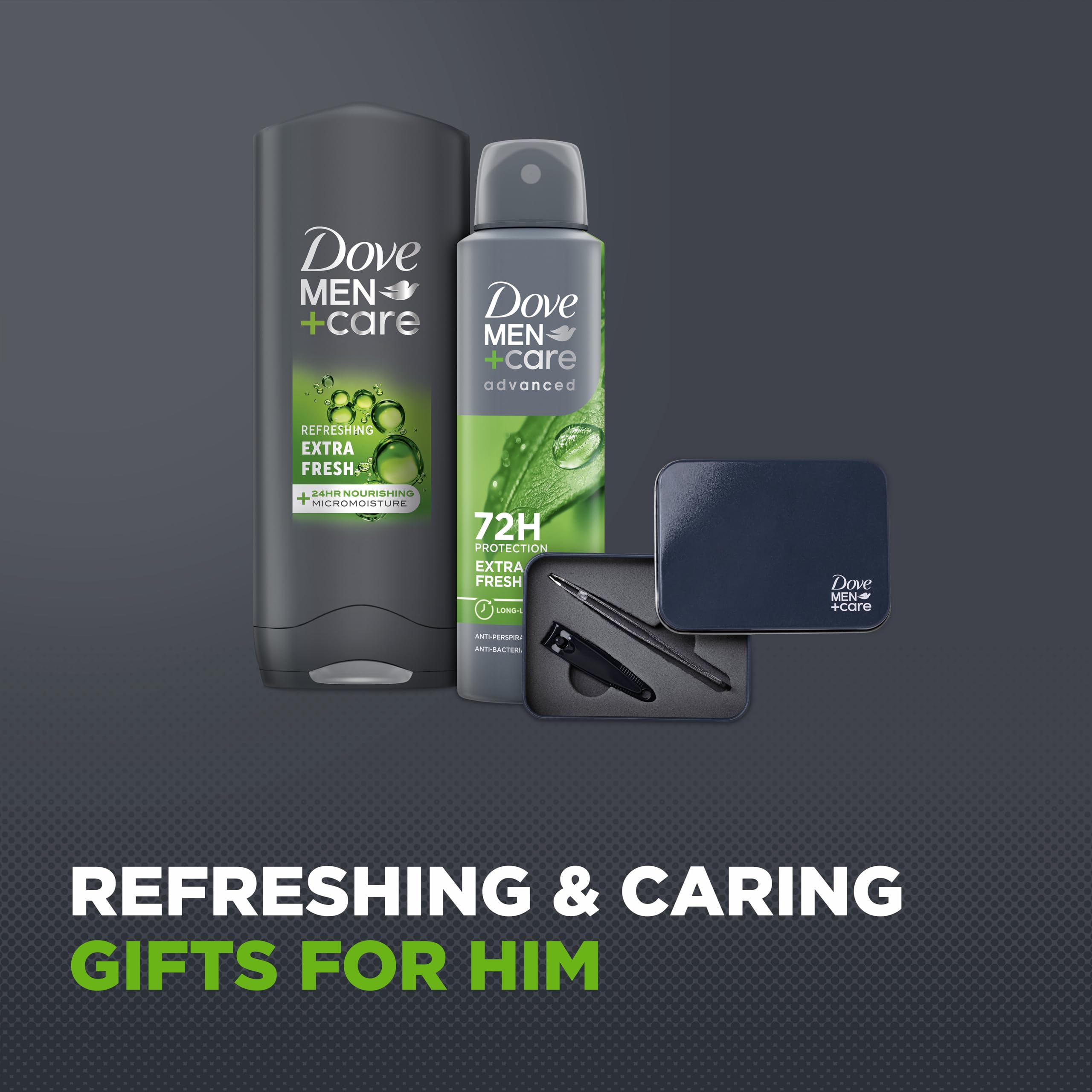 Dove Men+Care Refresh+Care Duo & Manicure Gift Set body wash, anti-perspirant, tweezers and nail clippers perfect gifts for him 2 piece - Image 4