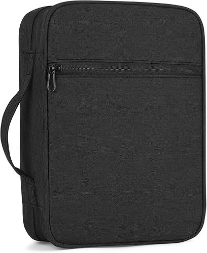 Funda para la Biblia con asa duradera, funda de transporte para libros, bolsa de iglesia, protectora con bolsillo con cremallera, suministros de
