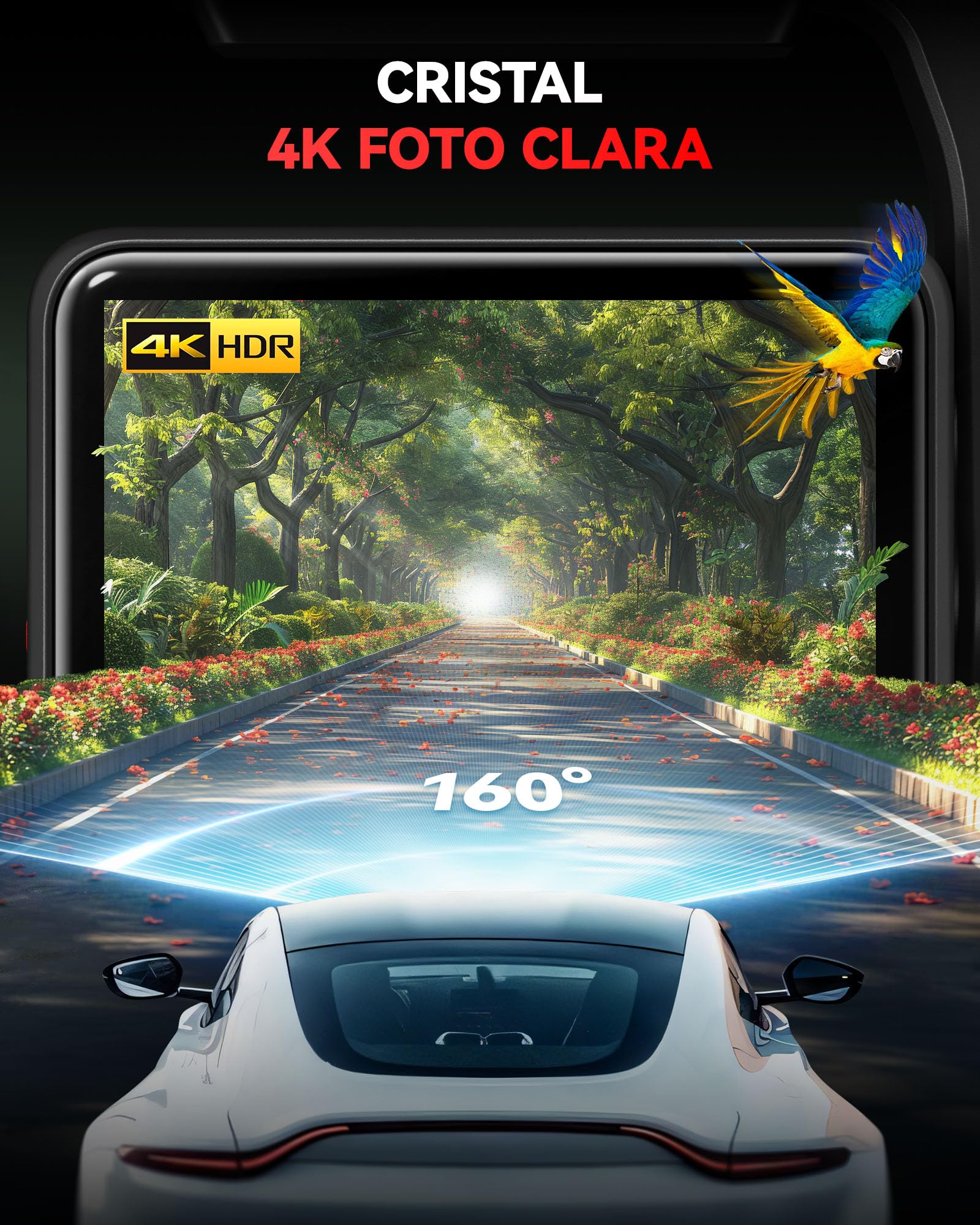 REDTIGER F4 4K Front 2.2-Inch Mini Dashcam Cámara Coche, 2160P UHD Touchscreen, Voice Control, Built-in 32GB Card, Night Vision, GPS, WiFi App Control, Loop Recording, 24-Hour Parking Surveillance
