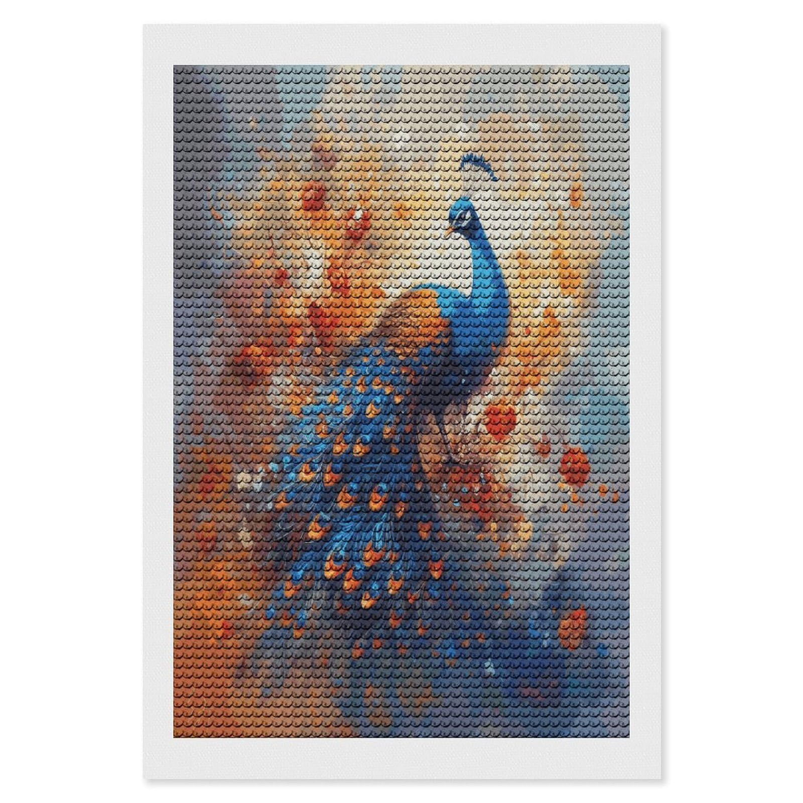 FekiLoot Peacock2 Diamond Painting Kits for Beginners DIY Diamond Art Kits for Adults Full Drill Round Diamond Dot Gem Art Painting Fun DIY Crafts for Home Kitchen Wall Decor Gift 8"x12"