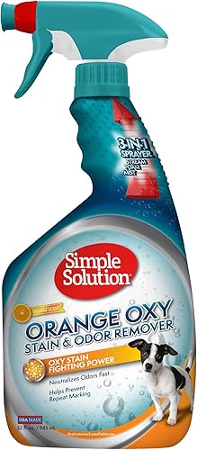 Solución simple Naranja Oxy Cargado las manchas y olor Remover Spray, 32oz