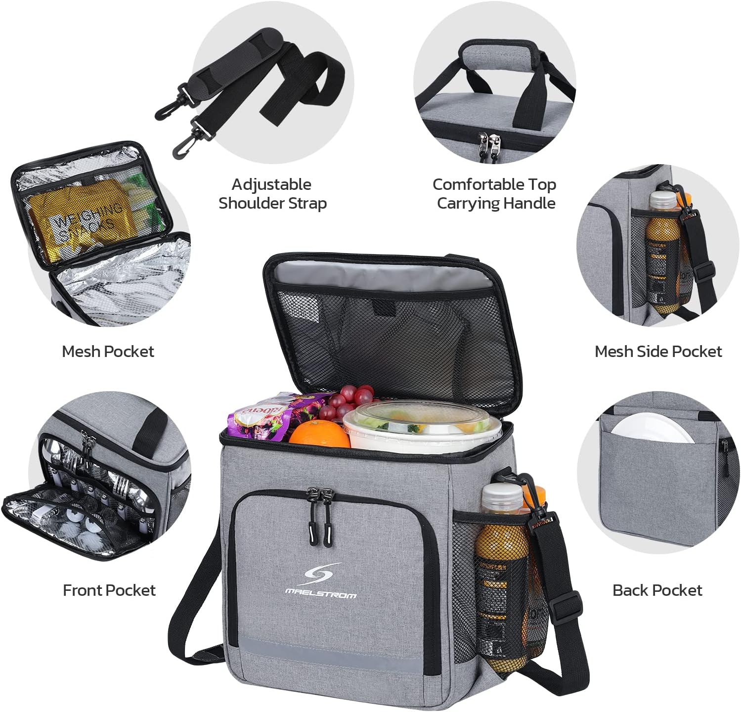 Maelstrom Lunch Box for Men,Insulated Lunch Bag Women,Leakproof Cooler Bag image 2