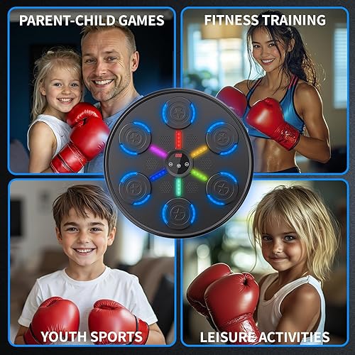 Miniatura 7 de Mejora y más grande, máquina de boxeo musical con guantes de boxeo, nueva máquina de boxeo de música inteligente Bluetooth 2025, equipo de ejercicio