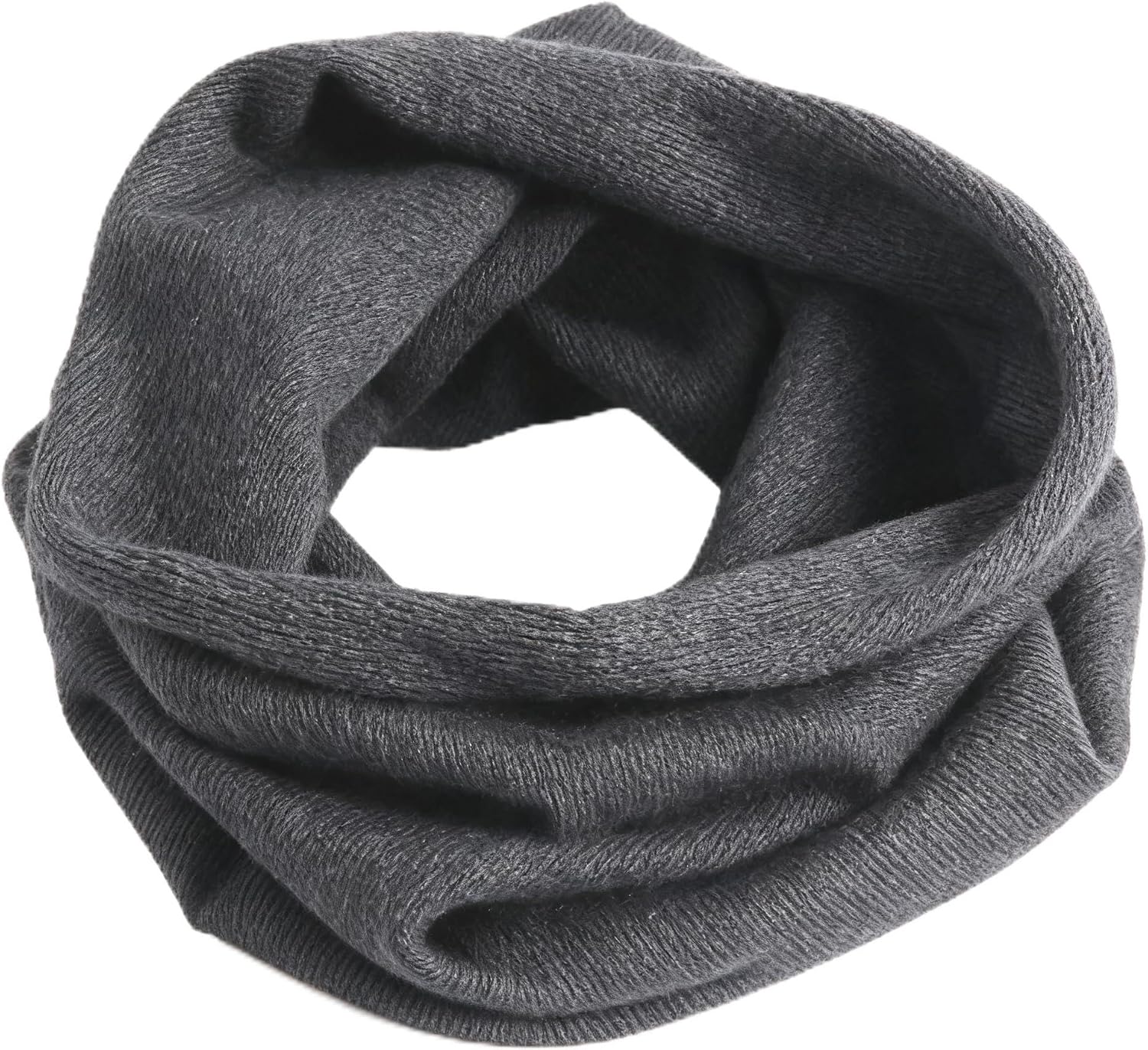 Cashmere Knitted Loop Scarf Warmer Cold Weather Neck Gaiter Soft Chunky Scarf for Men and Women