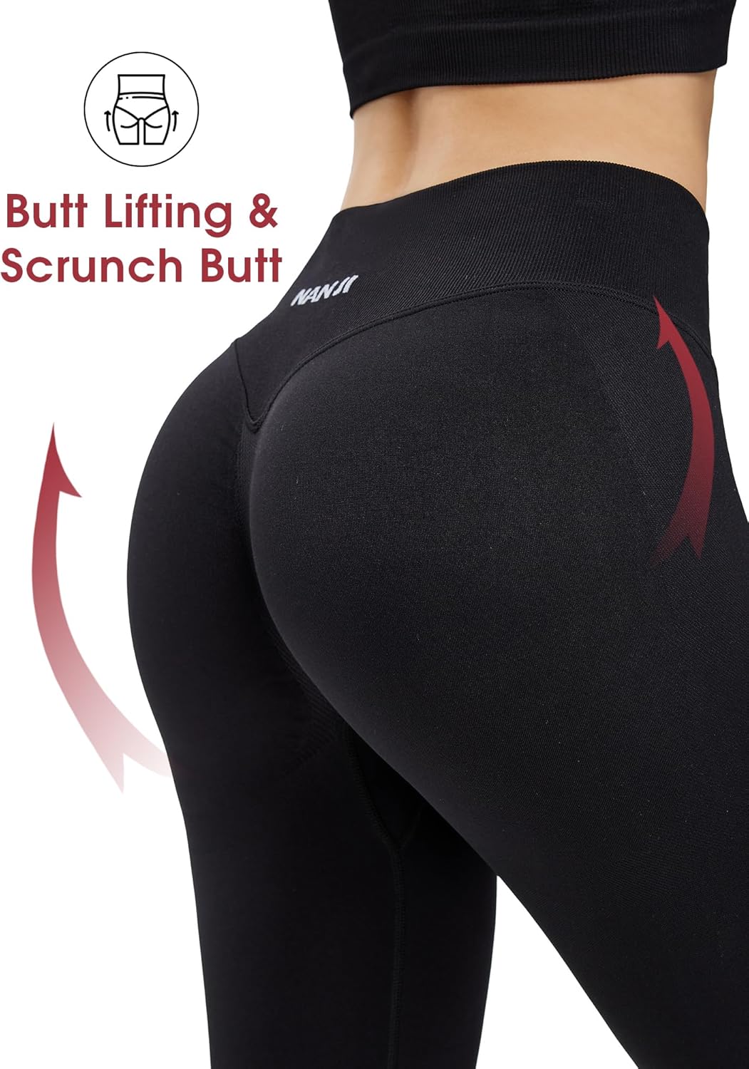 NANJI Seamless Leggings for Women - Scrunch Butt Lifting No Front Seam Mid Waist Squat Proof Active Workout Gym Yoga Pants - Image 5