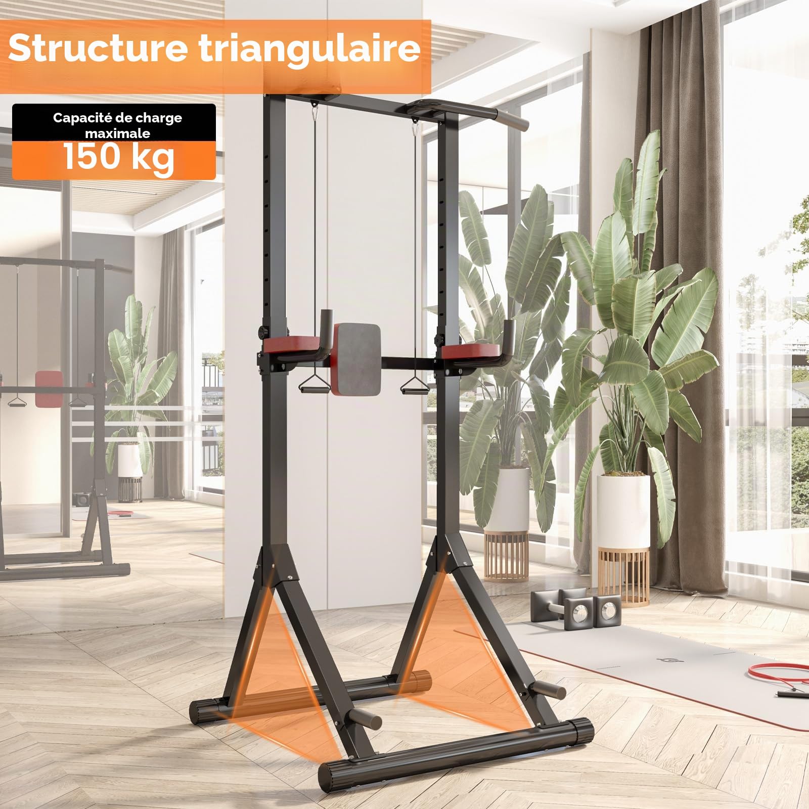 Dskeuzeew Power Tower - Station de musculation avec barre de traction - Multifonction - Pour la musculation à la maison