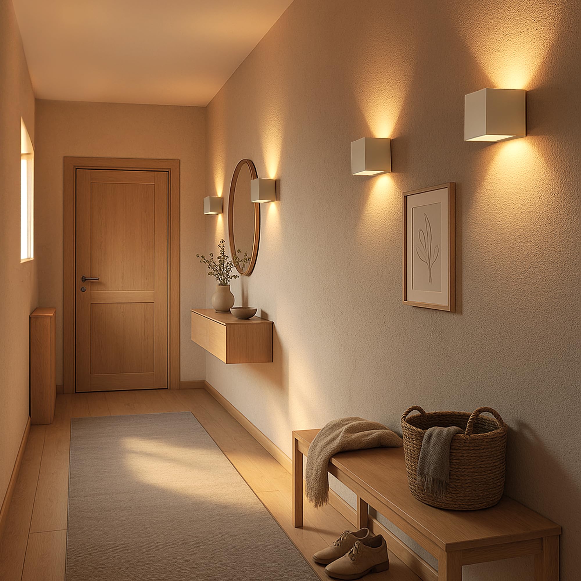 SSC-LUXon EPITA 4x LED Wandstrahler Up Down Schatteneffekt – mit G9 Leuchtmittel dimmbar warmweiß 3W – Wandlampe für Flur & Wohnzimmer