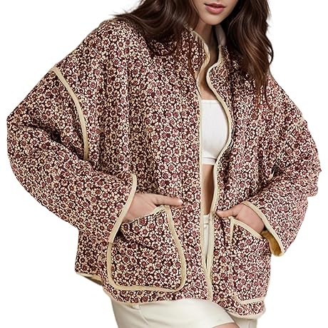 Free People Women's Quilted Jacket | Vintage Floral Print