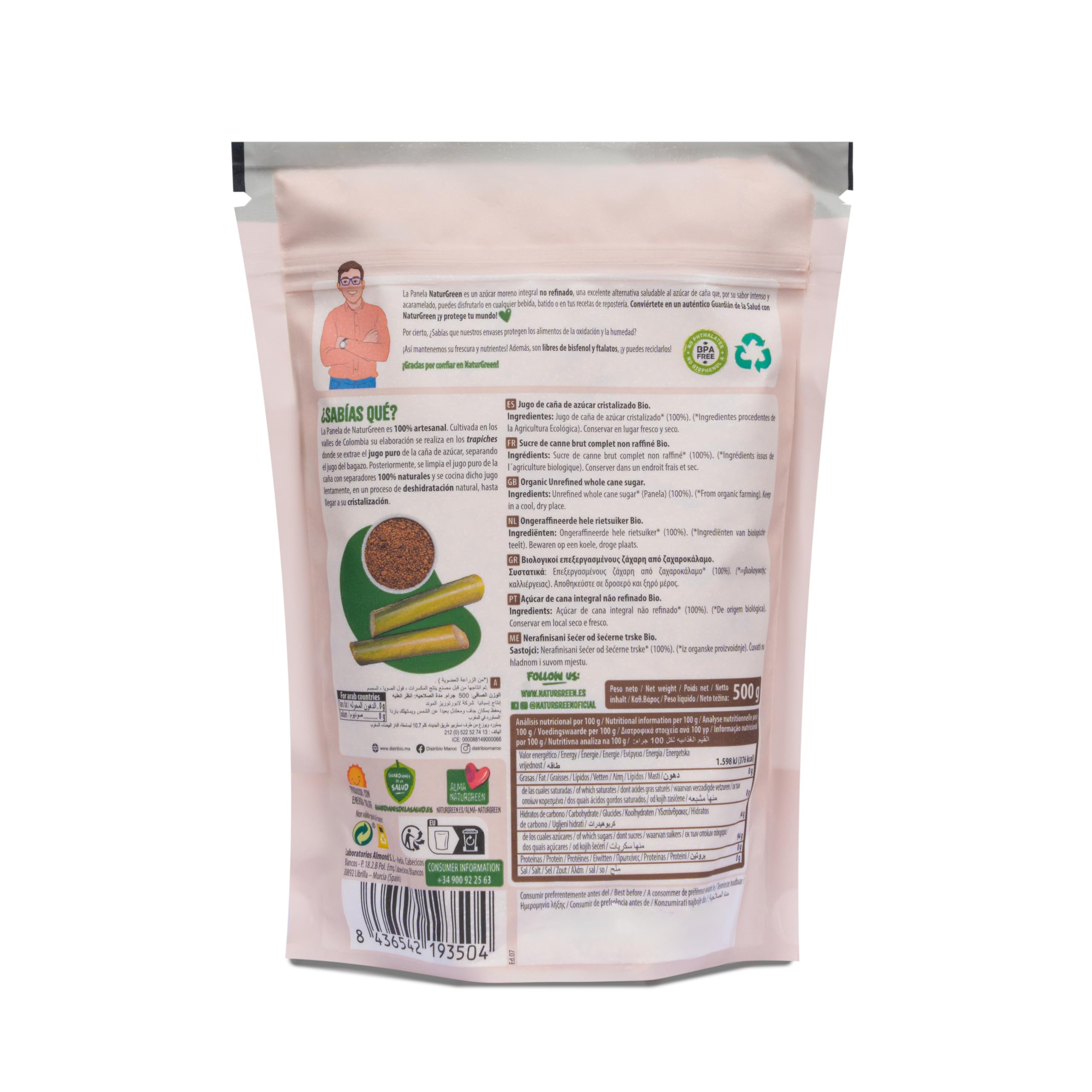 NaturGreen Panela 500 g Pack 6 unidades