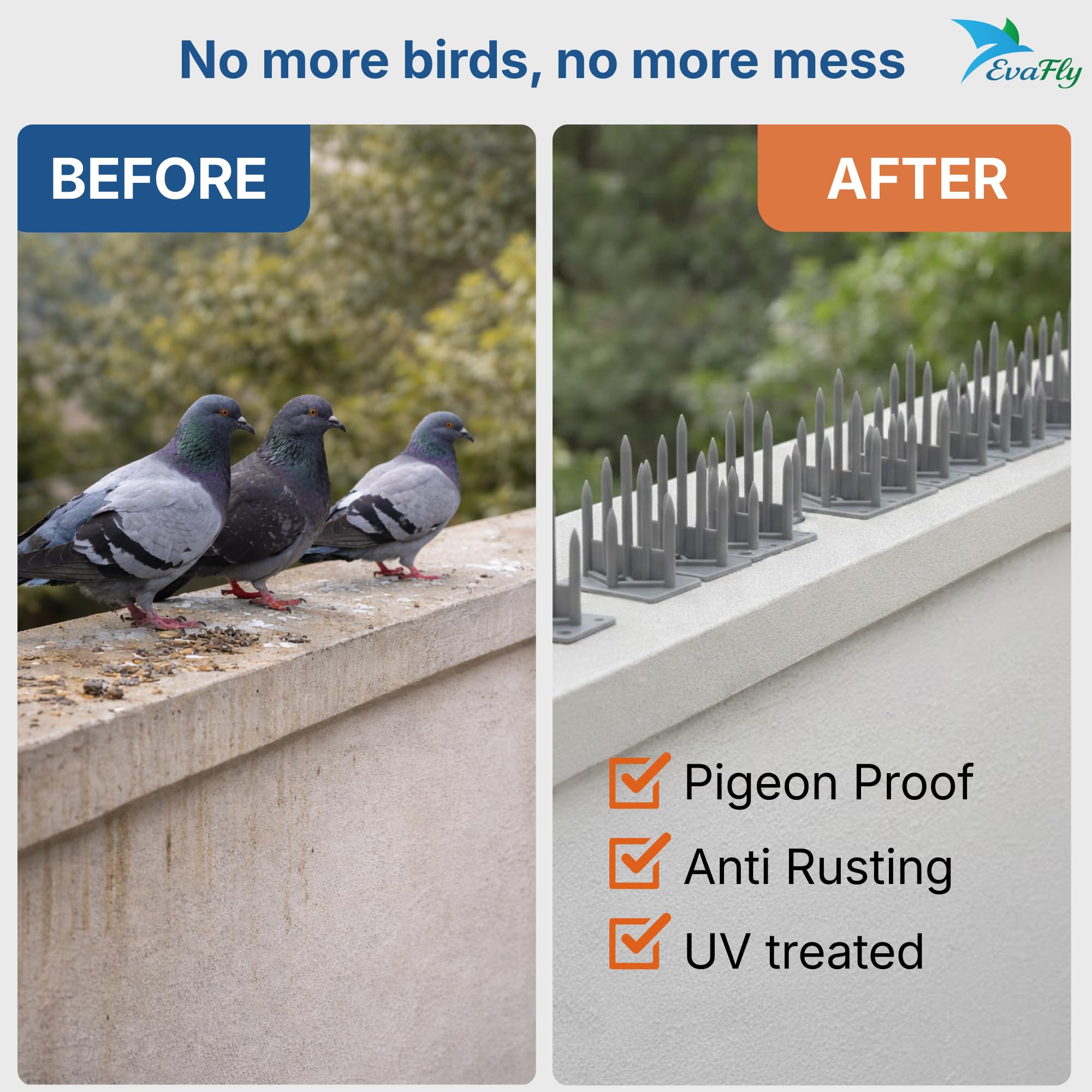 Evafly Bird Spikes - Pigeon Deterrent -2