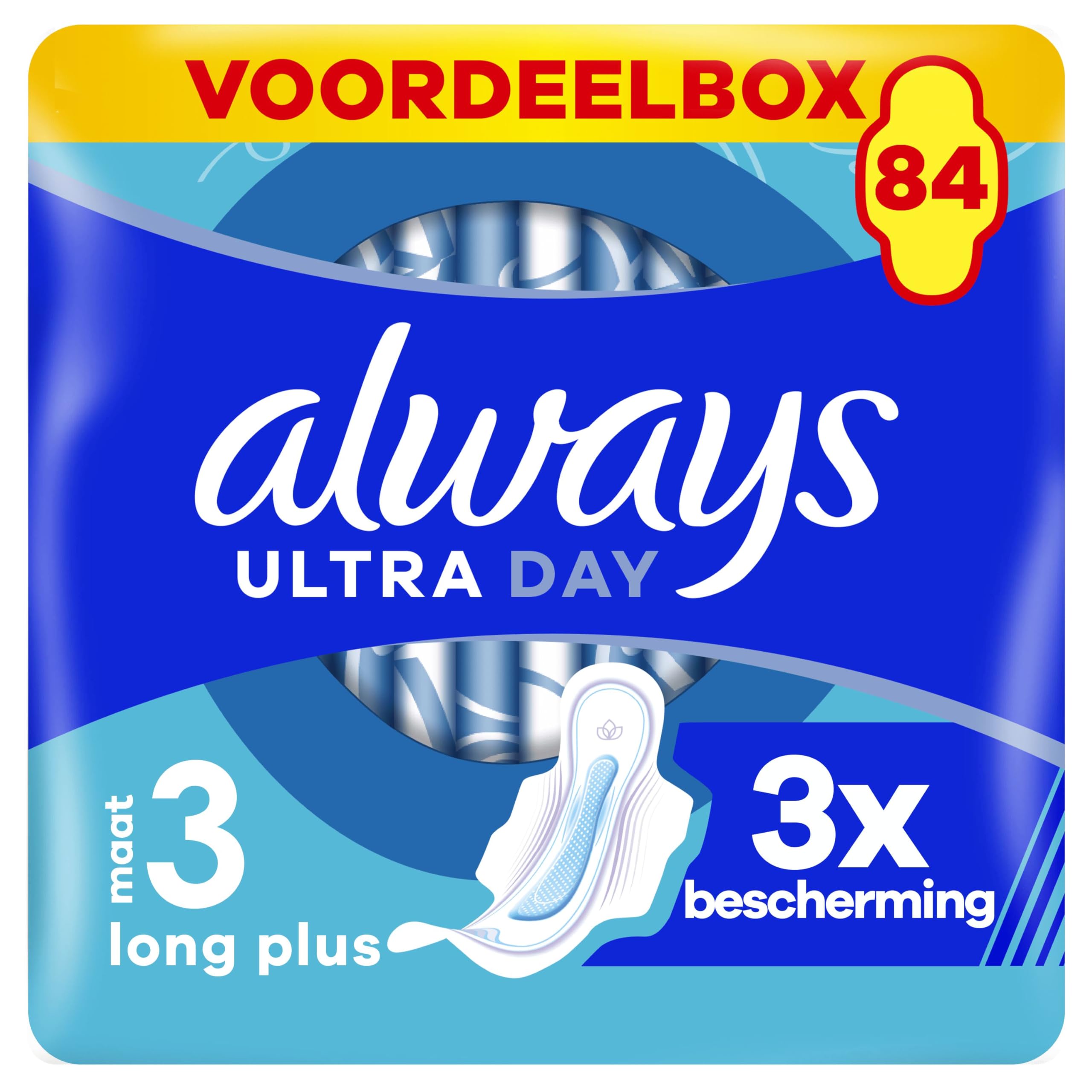 Always Ultra Binden damskie podpaski damskie rozm. 3, noc, 84 podpaski higieniczne ze skrzydłami (3 x 28 sztuk) opakowanie zbiorcze, cienkie i super chłonne, neutralizujące zapachy i ochrona przed