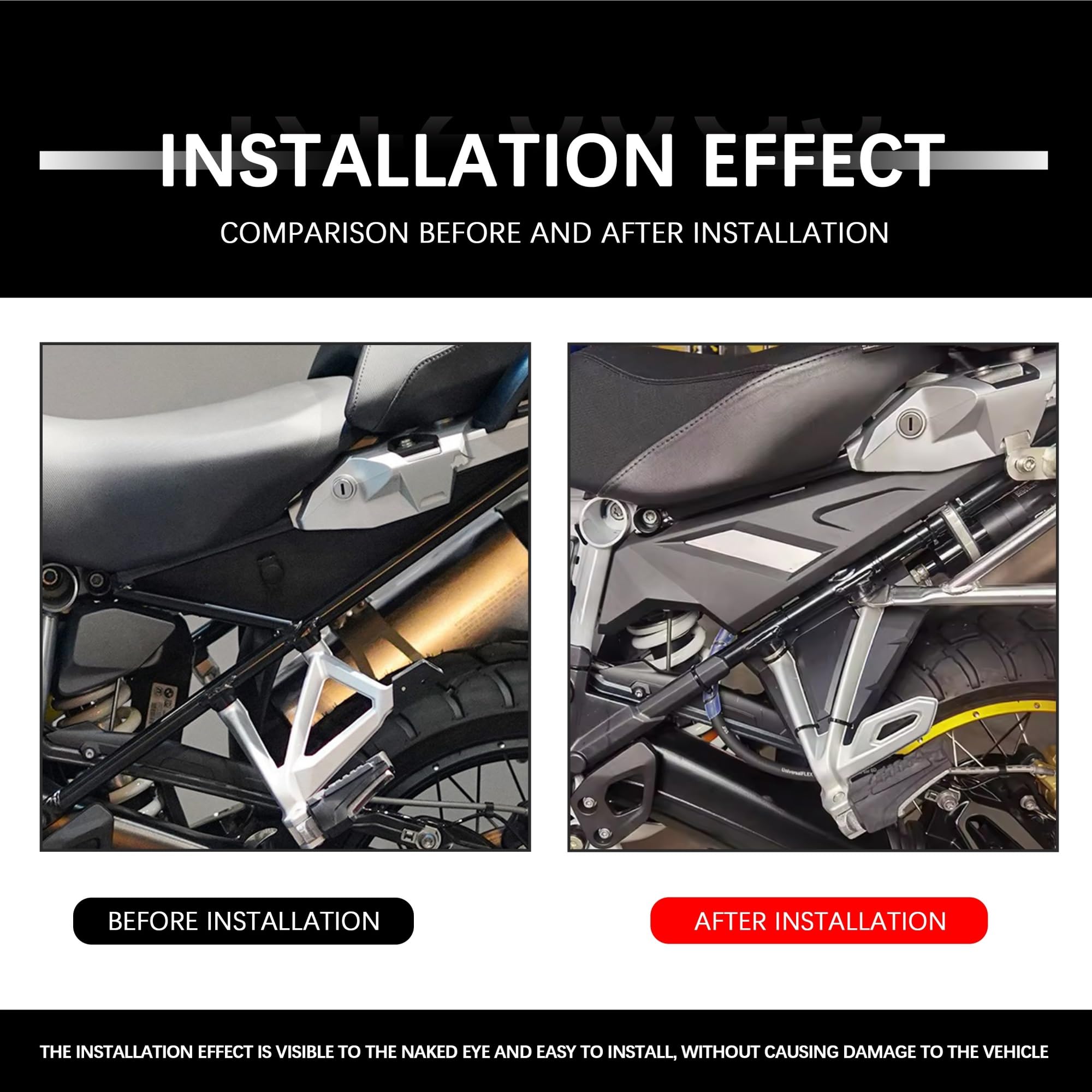 Carenatura Anteriore Accessori Adatto Per Bmw R1250GS Adventure R1200GS LC Adv R1250 HP R1200 GS 1250 1200 Coperchio Di Riempimento Per Telaio Laterale Della Motocicletta(Carbon fiber pattern)