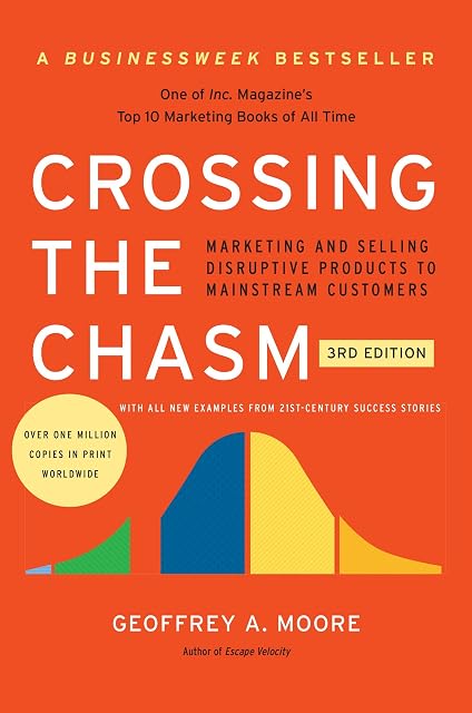 Portada de Crossing the Chasm, 3rd Edition: Marketing and Selling Disruptive Products to Mainstream Customers
