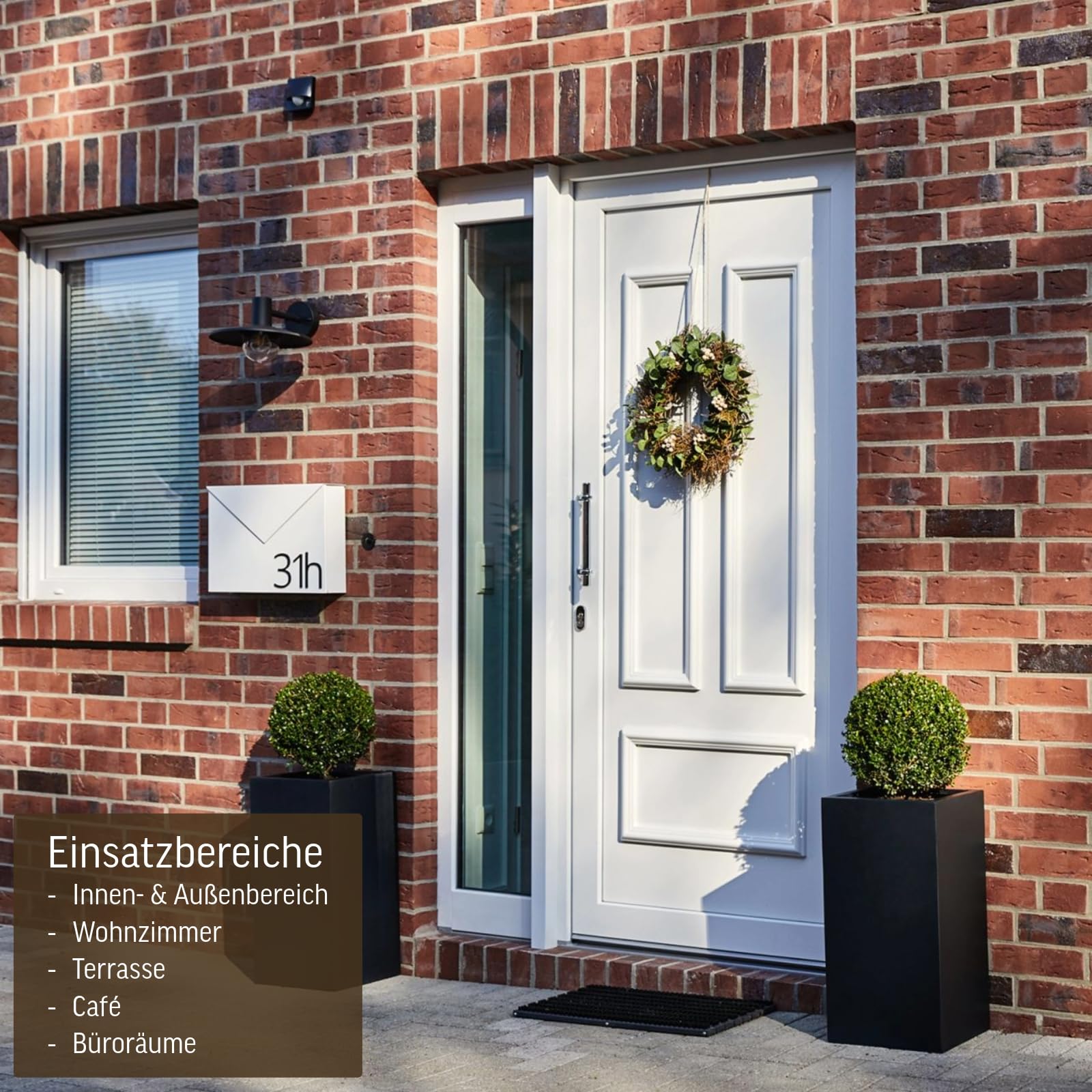 VIVANNO Pflanzkübel Blumenkübel Übertopf Säule Fiberglas Anthrazit Block 60x30x30