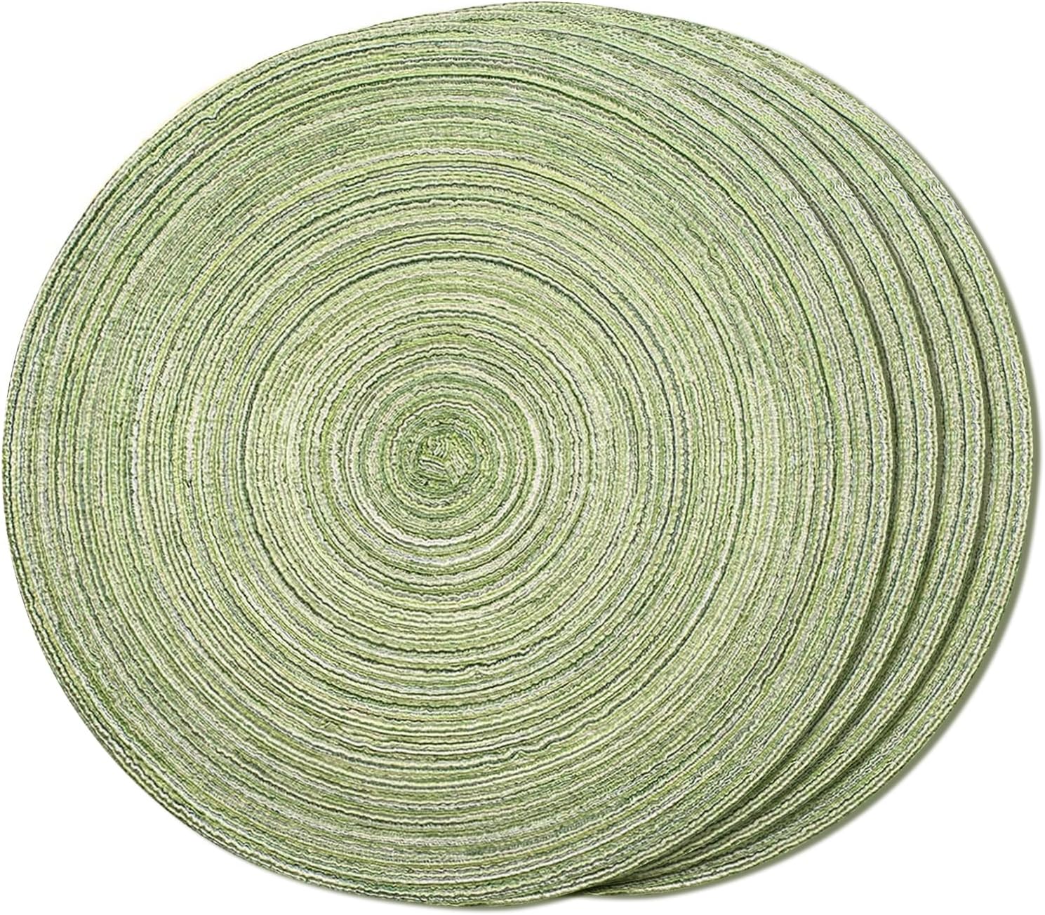 FunWheat Round Braided Placemats Set of 8 Place mats for Dining Tables Woven Heat Resistant Table Mats 15 inch (Light Purple,8pcs)
